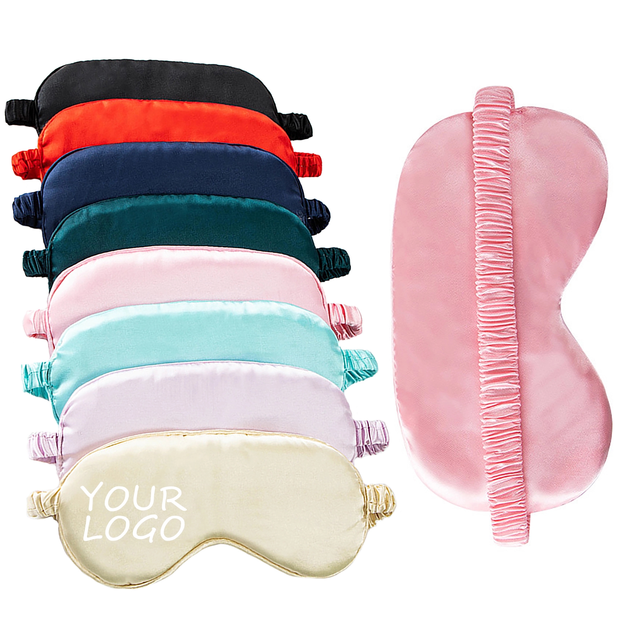 MOQ 50pcs Travel Soft Imitated Silk Fabric Sleep Eye Mask