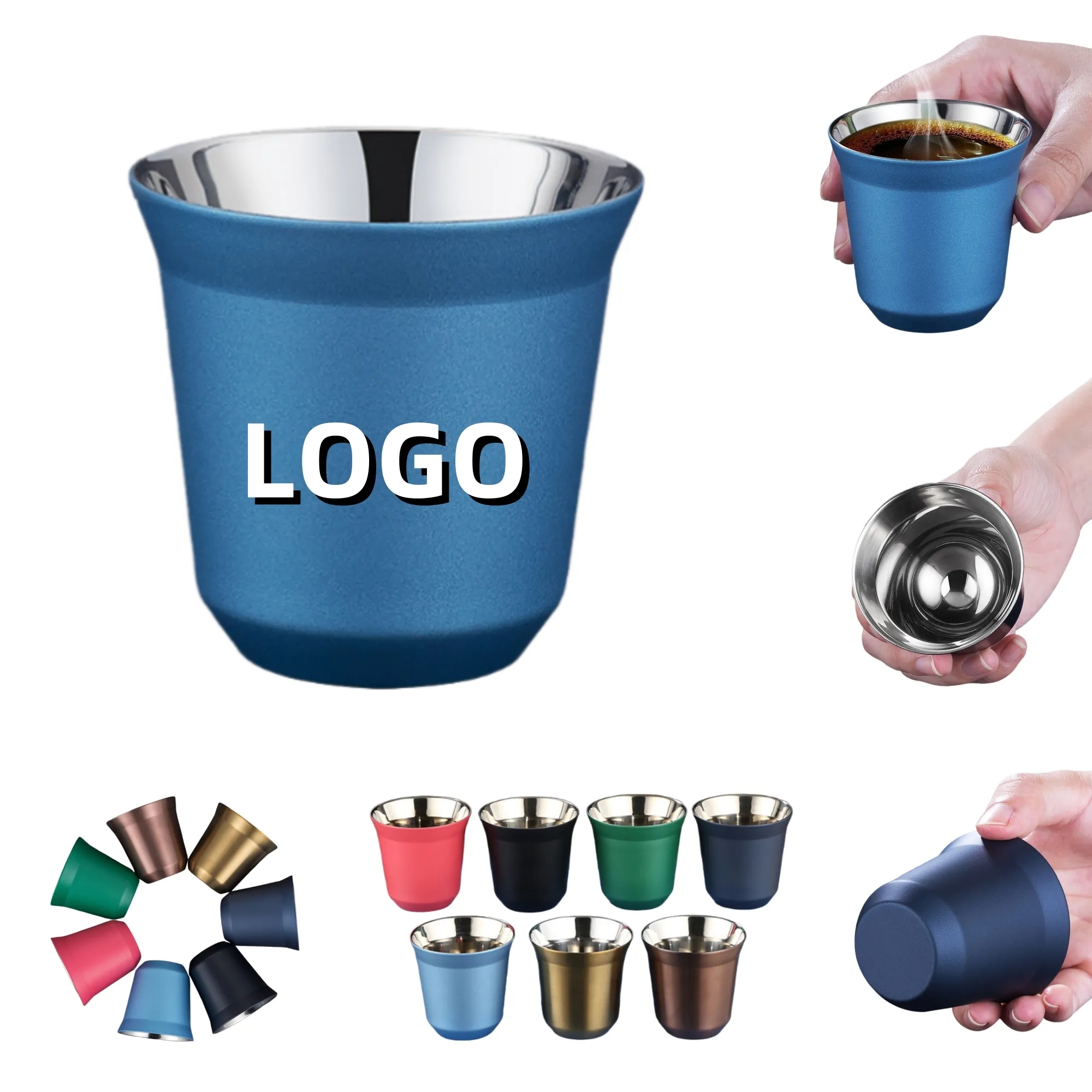 5oz 304 Stainless Steel Double-Layer Coffee Cup 2