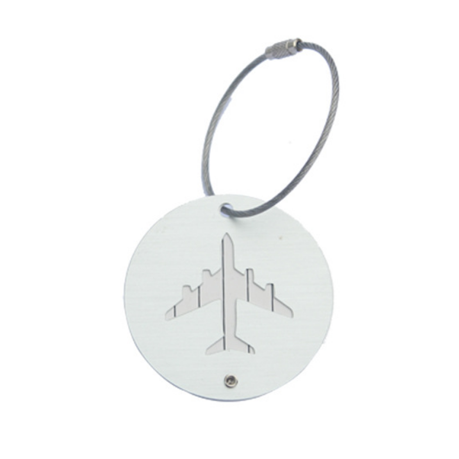 Metallic Round Airplane Shape Travel Luggage Tag 4