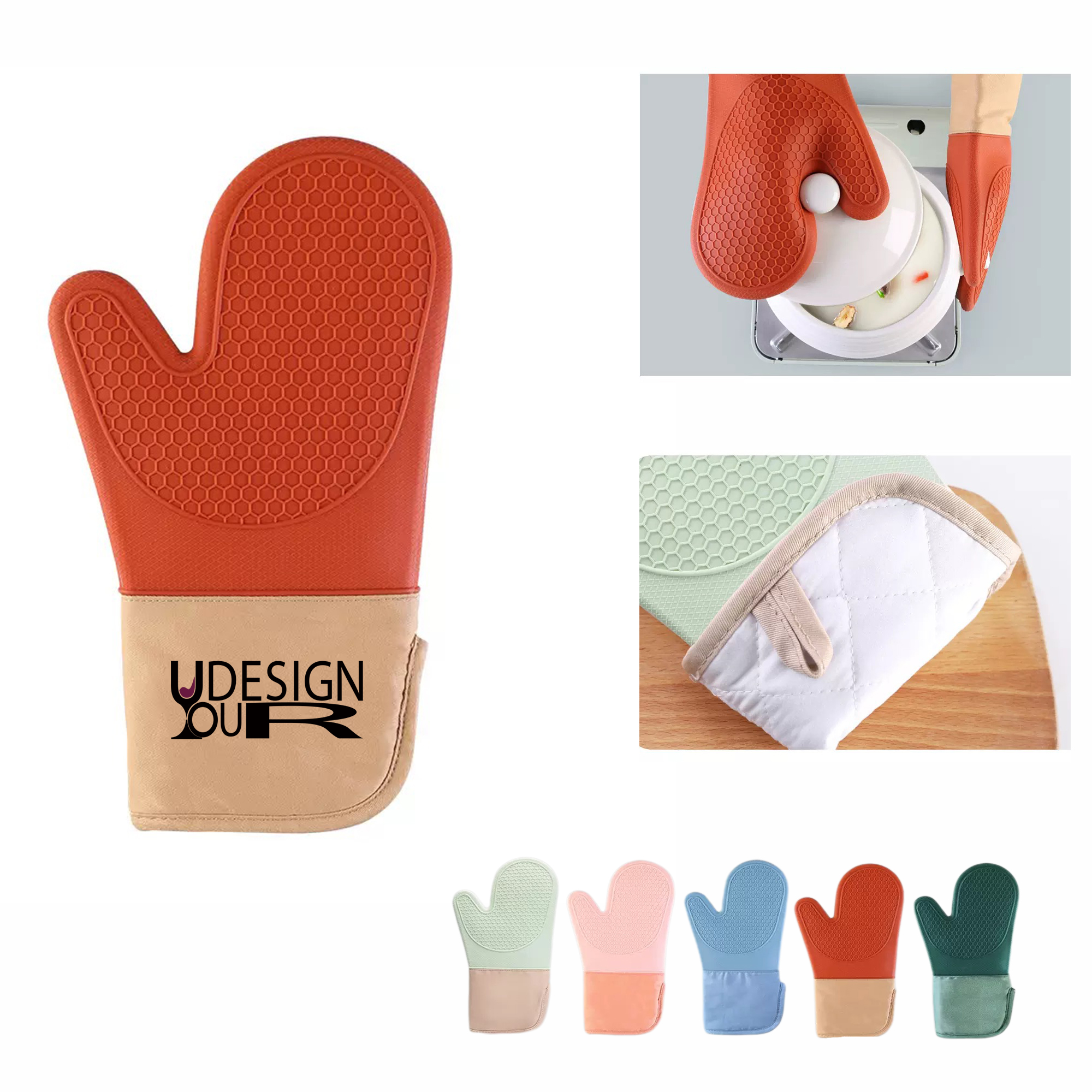 Thickened Lengthened Silicone Oven Mitt MOQ 10pcs 1