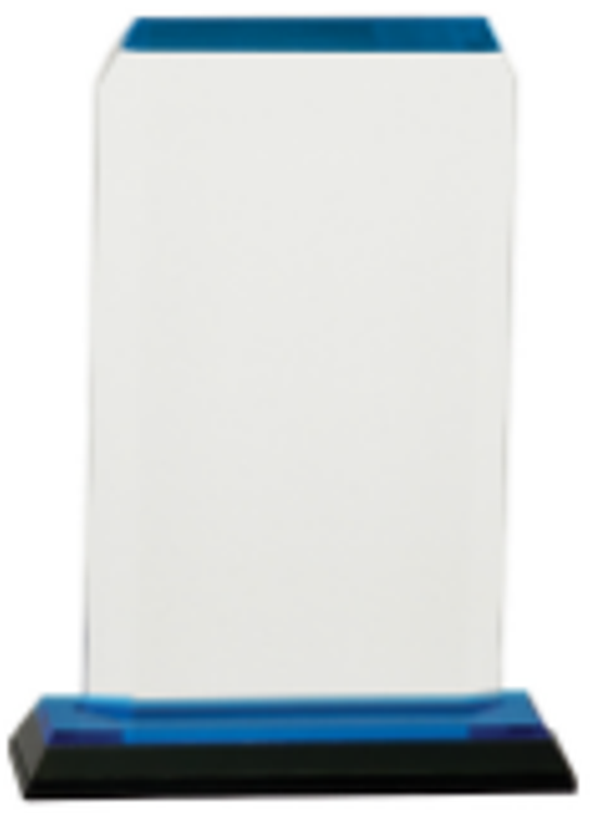 6.5" Blue Clipped Corner Impress Award 1