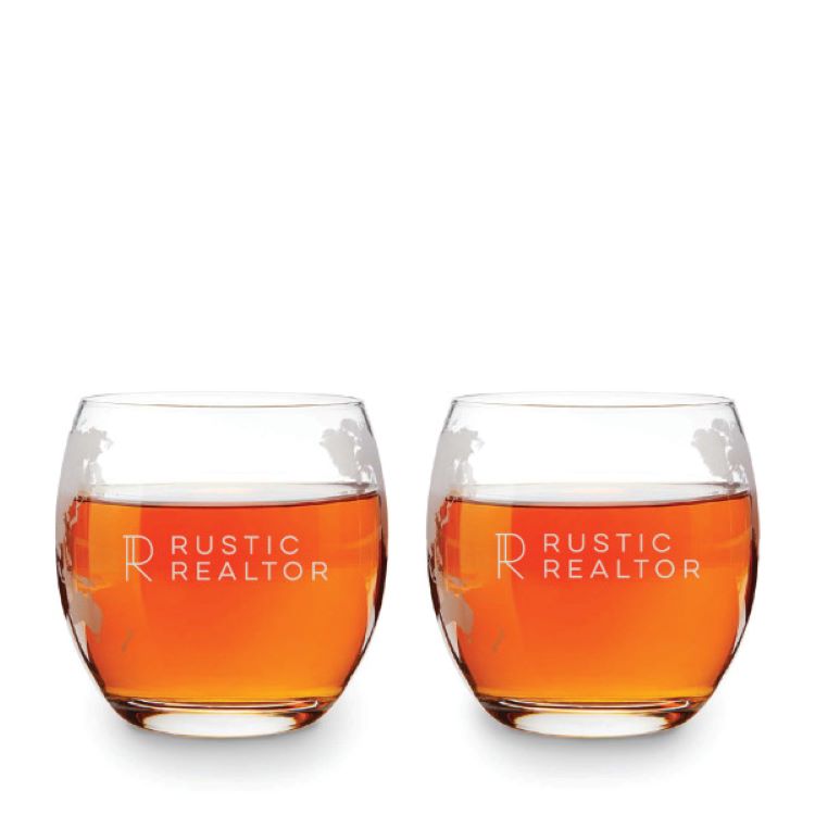 Viski® Globe Decanter & Whiskey Tumblers Set 3