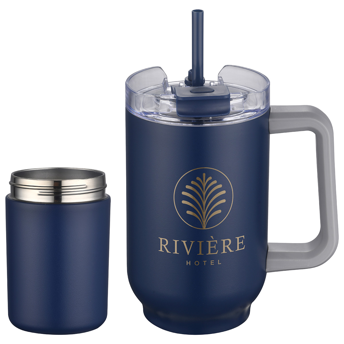 Novo Combo 20 oz Vacuum Insulated Stainless Steel Mug and Screw-On 12 oz Can Cooler 19