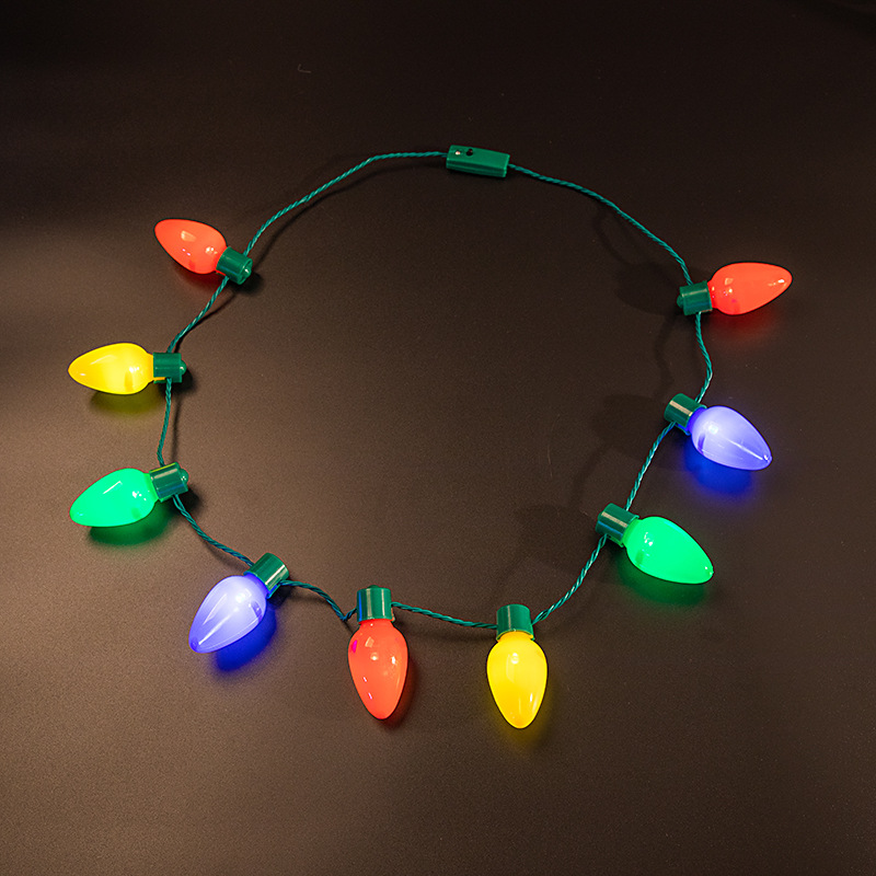 LED Light Up Christmas Bulb Necklace for Party Favors 8