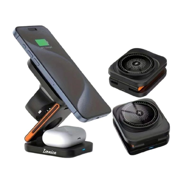 Foldable Wireless Charger 3 in 1 Magnetic Charging Station 2