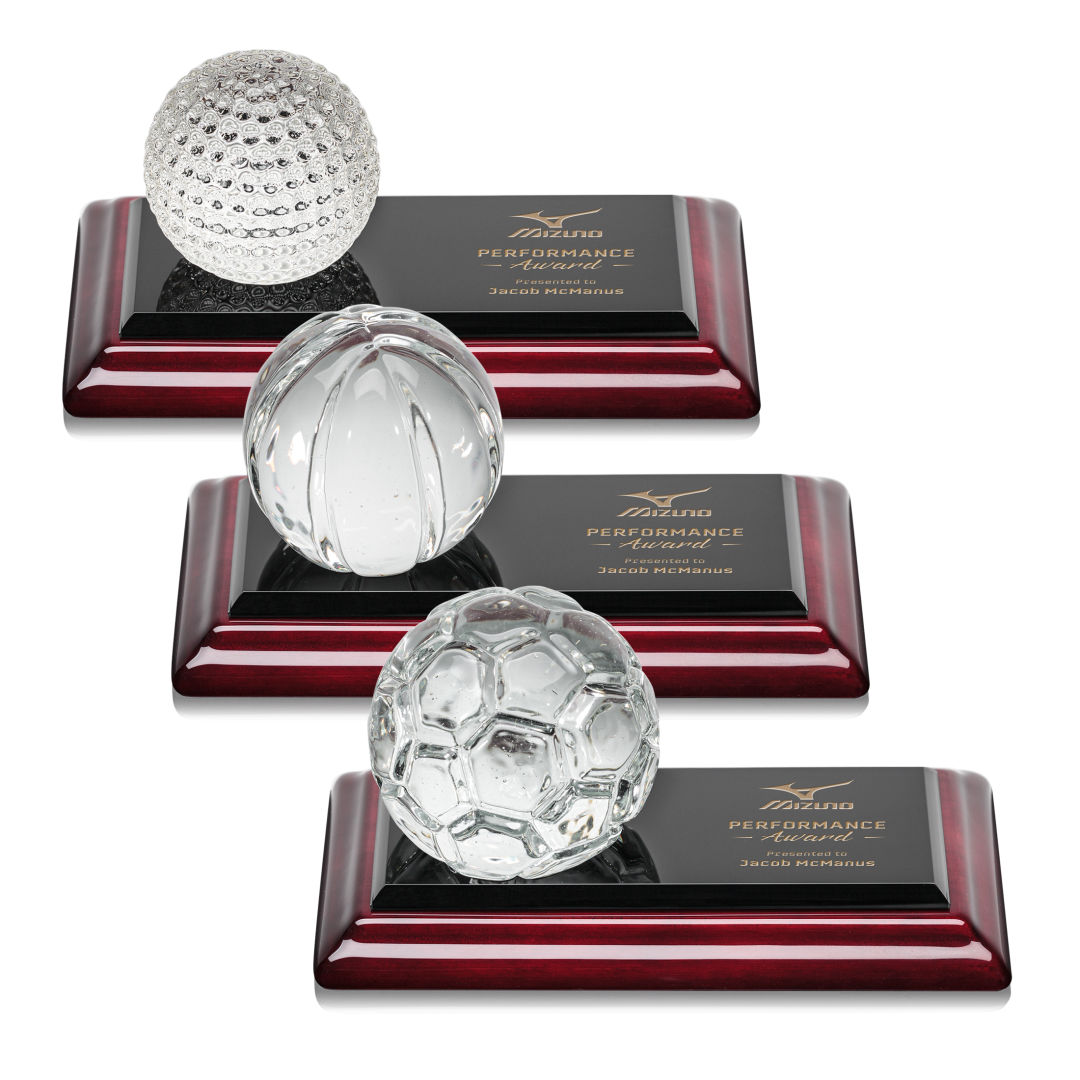 Sports Balls Award on Rosewood Base 8
