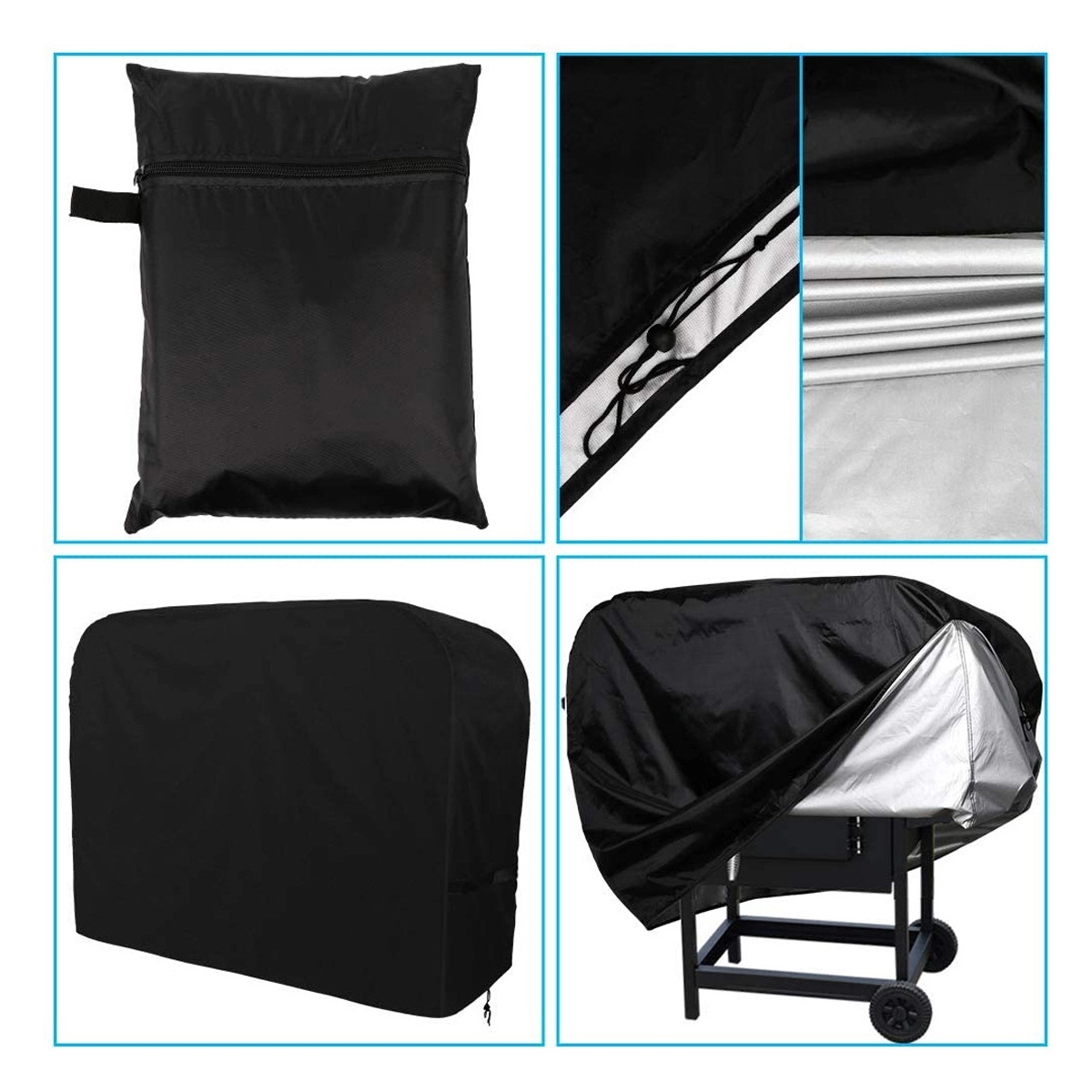 58 Inch 420D Double Layer Fabric Bbq Grill Cover 4