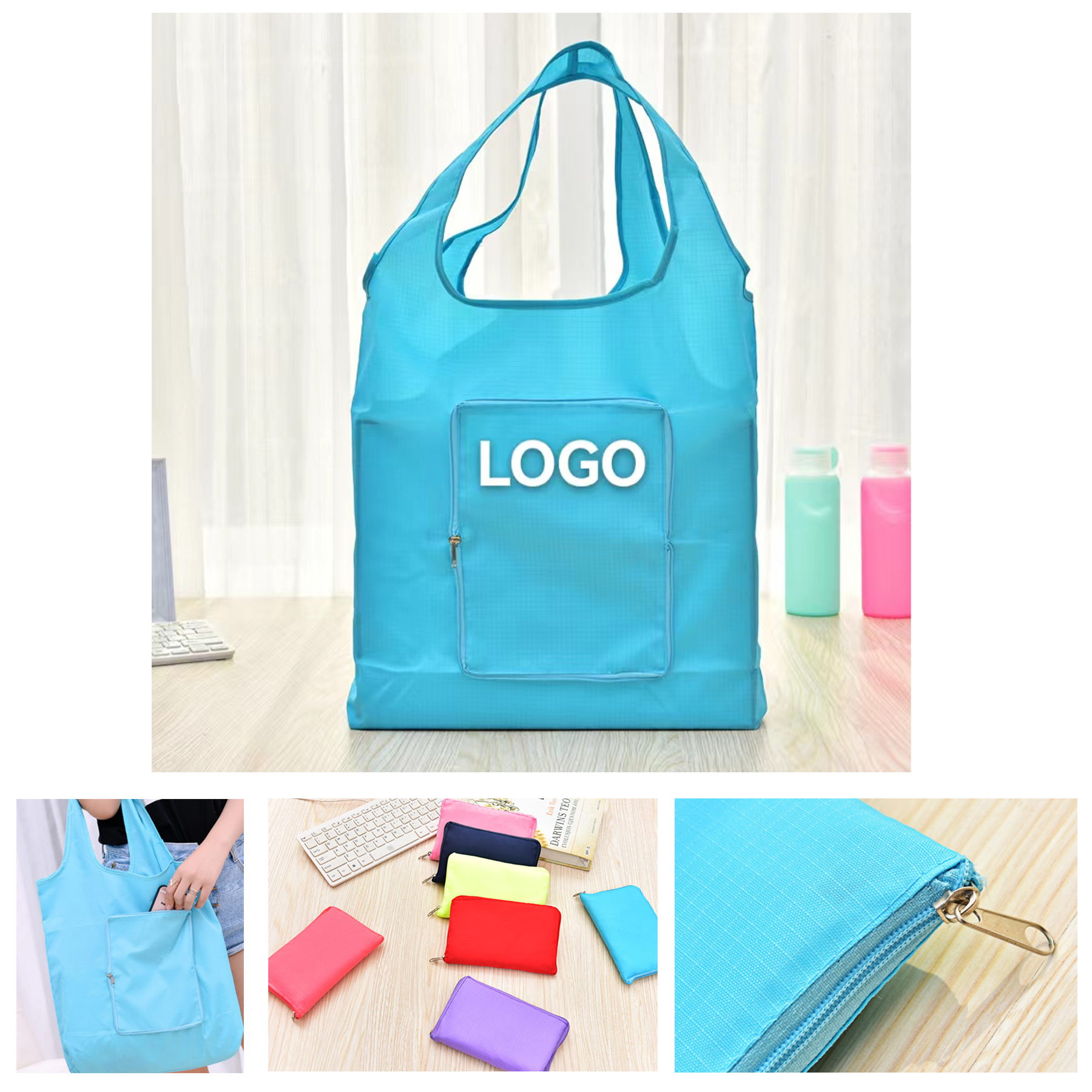 Foldable Oxford Shopping Bag, custom tote bag with logo imprint 2