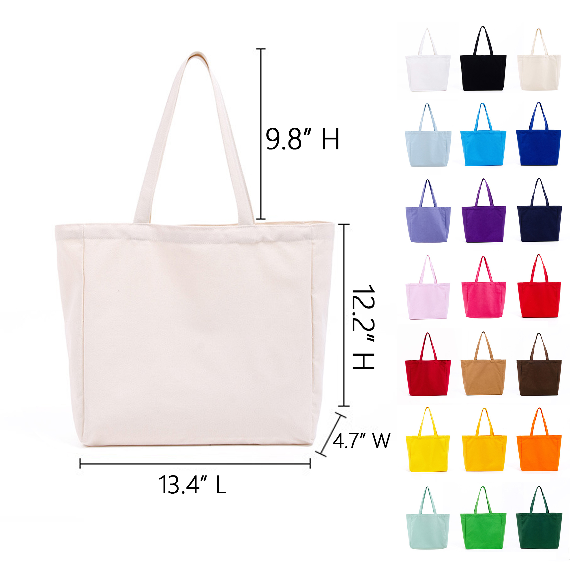 12oz Natural Cotton Canvas Tote Bag 1