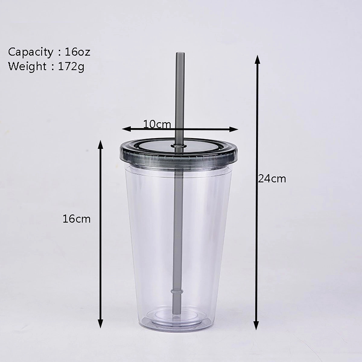 Double-Walled Transparent Drinking Cup 9