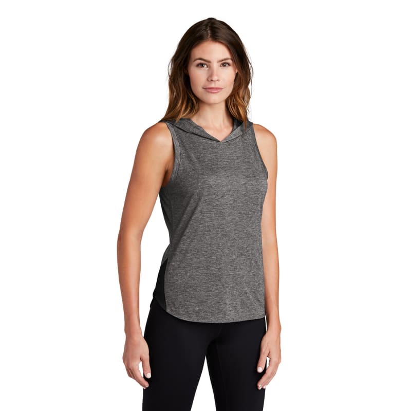 Sport-Tek Women's PosiCharge Tri-Blend Wicking Draft Hoodie Tank. 4