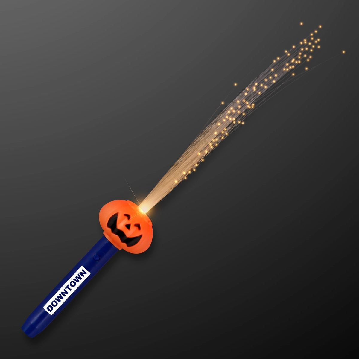 Pumpkin face fiber optic LED wands 2