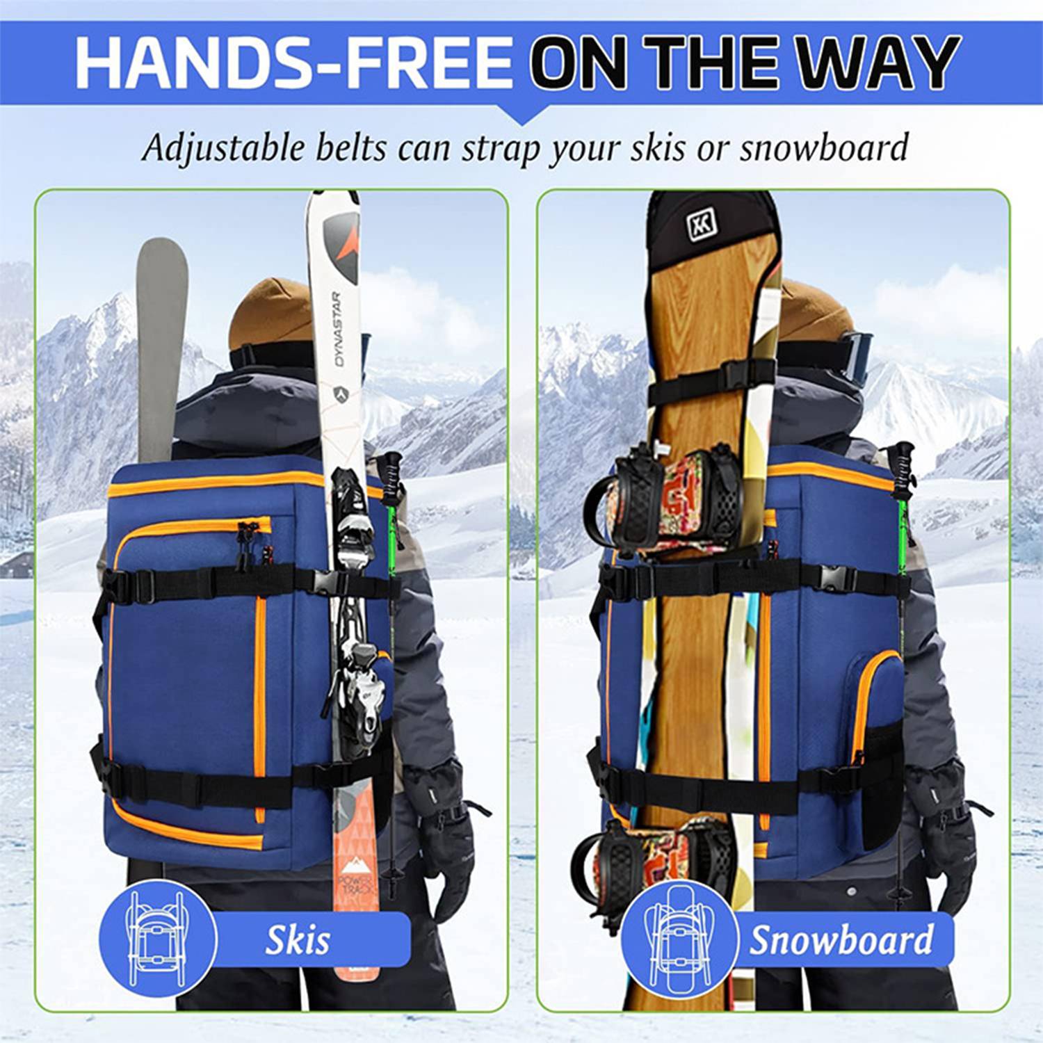 Large Capacity Waterproof Ski Boot Bag Backpack 5