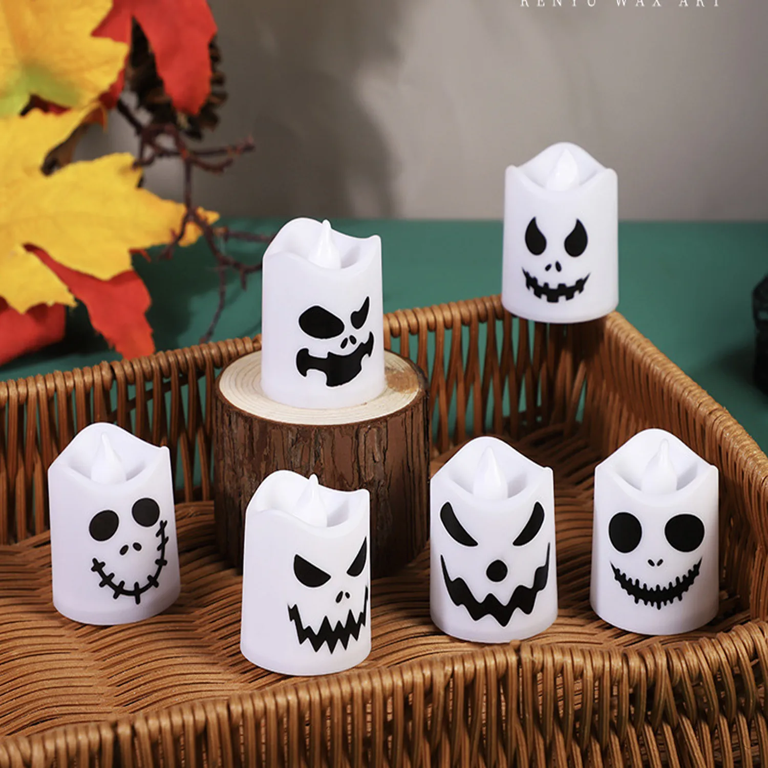 Halloween Ghost  Flameless Flickering LED Candles 4