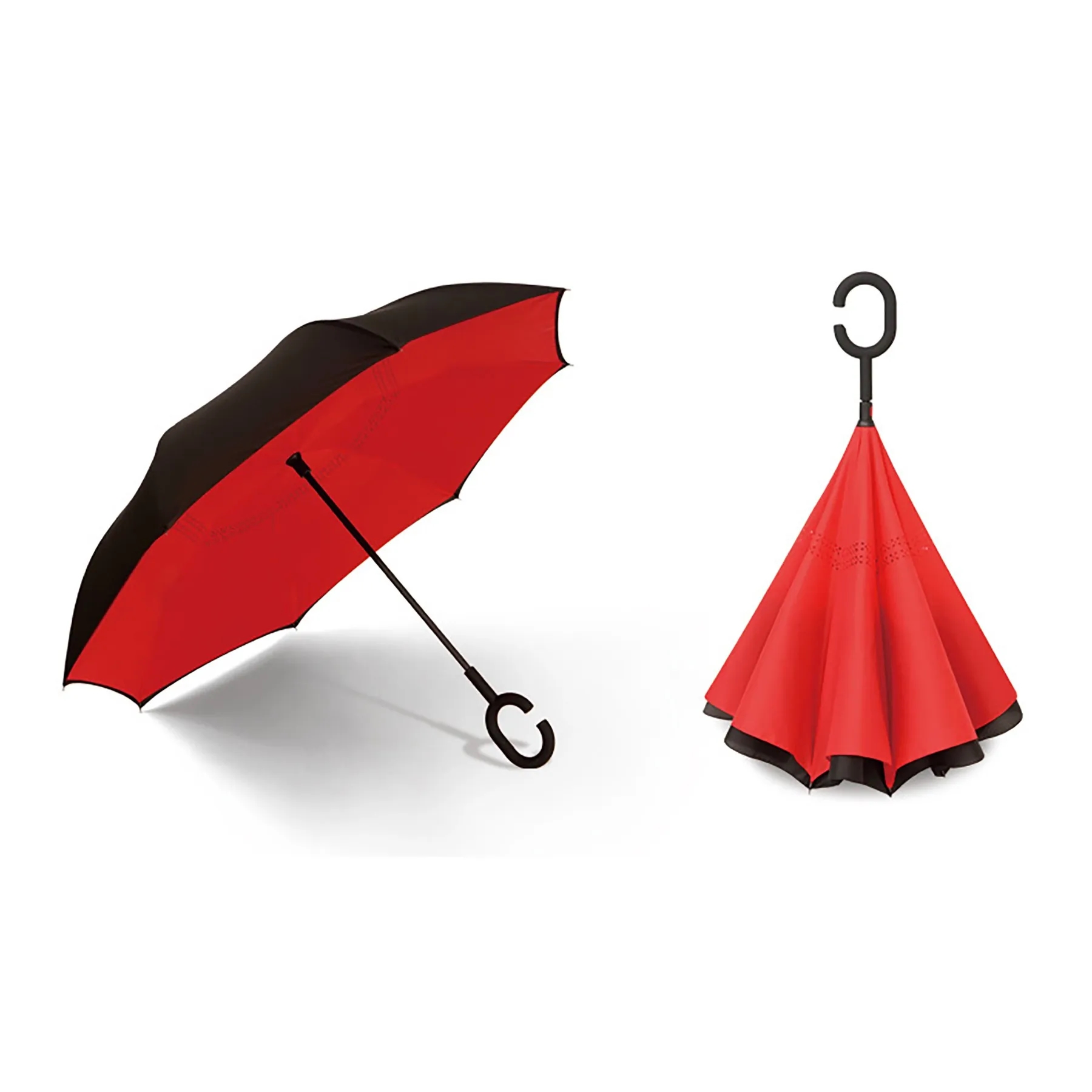 Double Layer Folding Inverted Umbrella With C-Shaped Handle 3