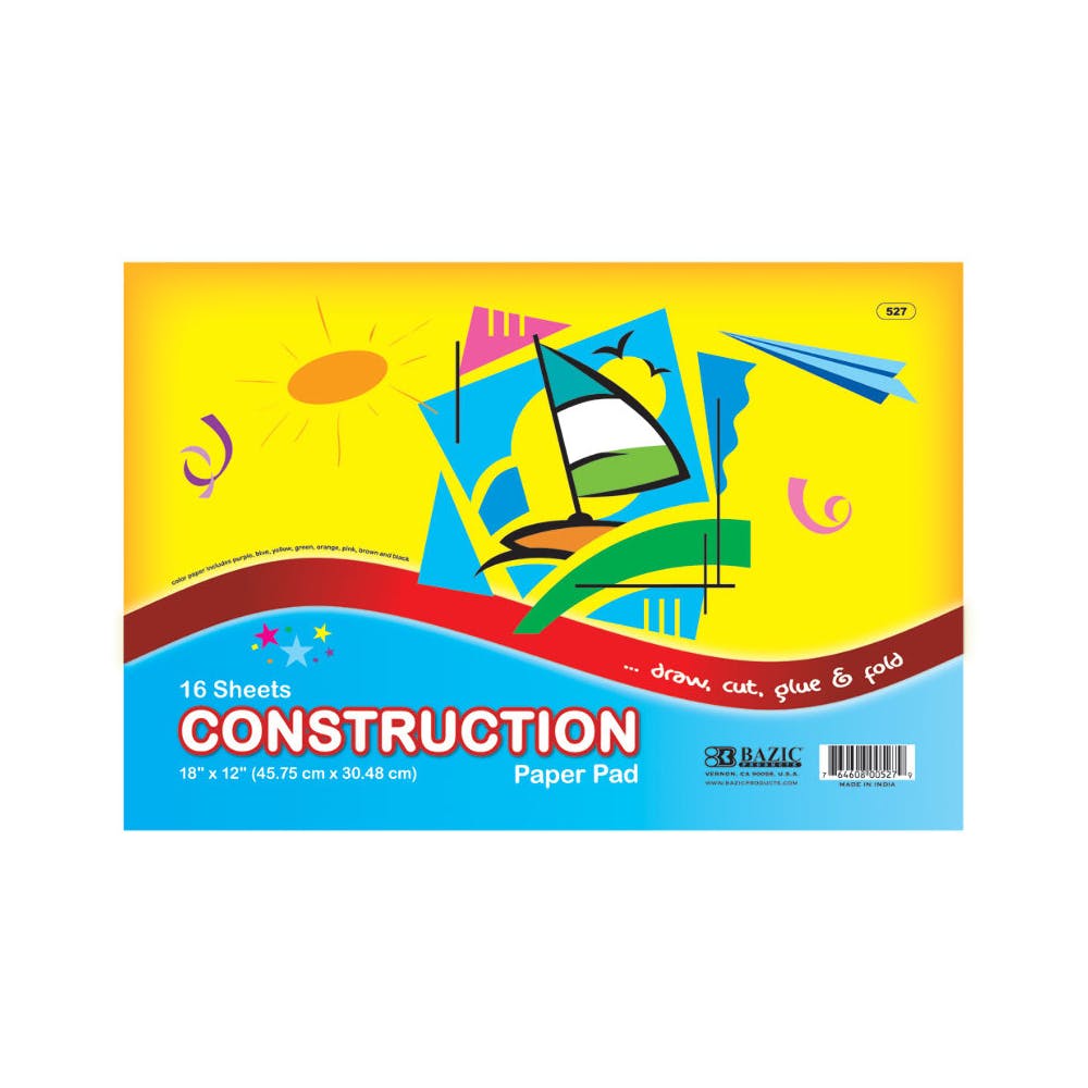 Construction Paper Pads - 18" x 12" 16 Sheets 1