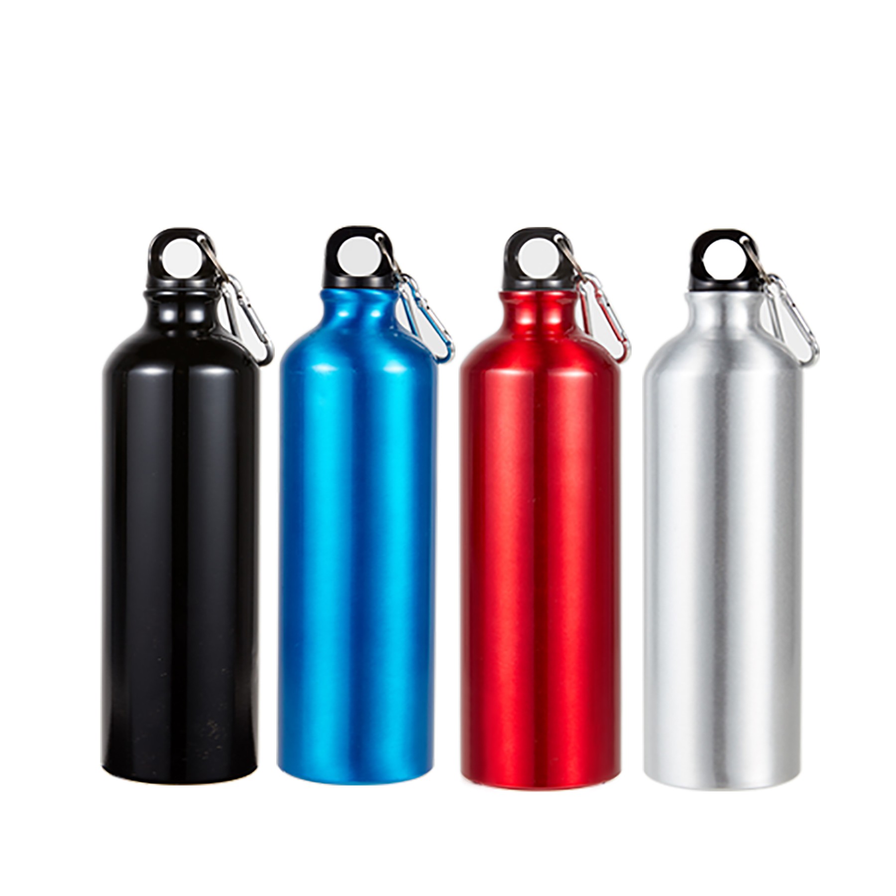 750ml Aluminum Sport Bottle With Carabiner Clip - 25 Oz., custom water bottle with logo imprint 2