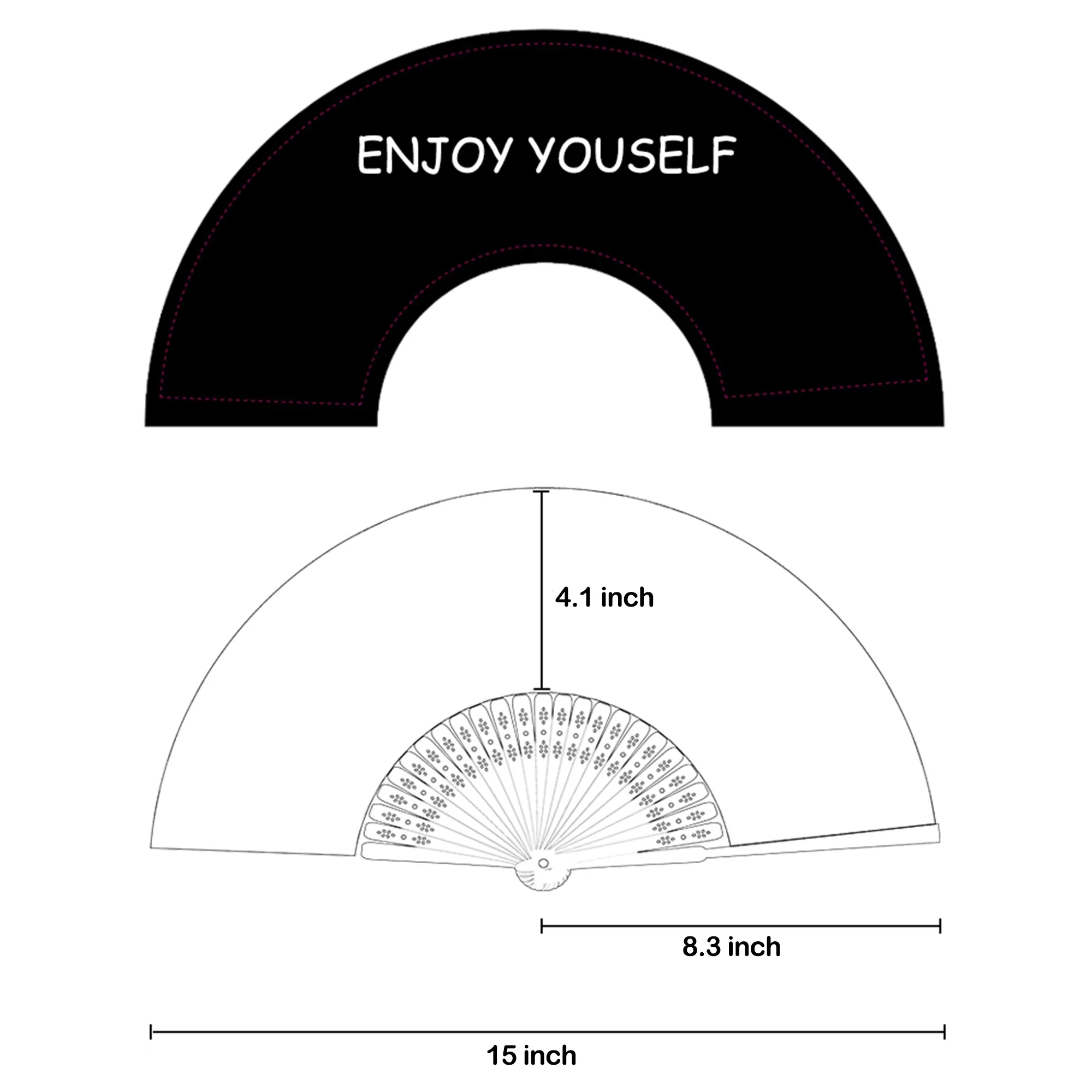 Bamboo Handheld Folding Paper Fan 3