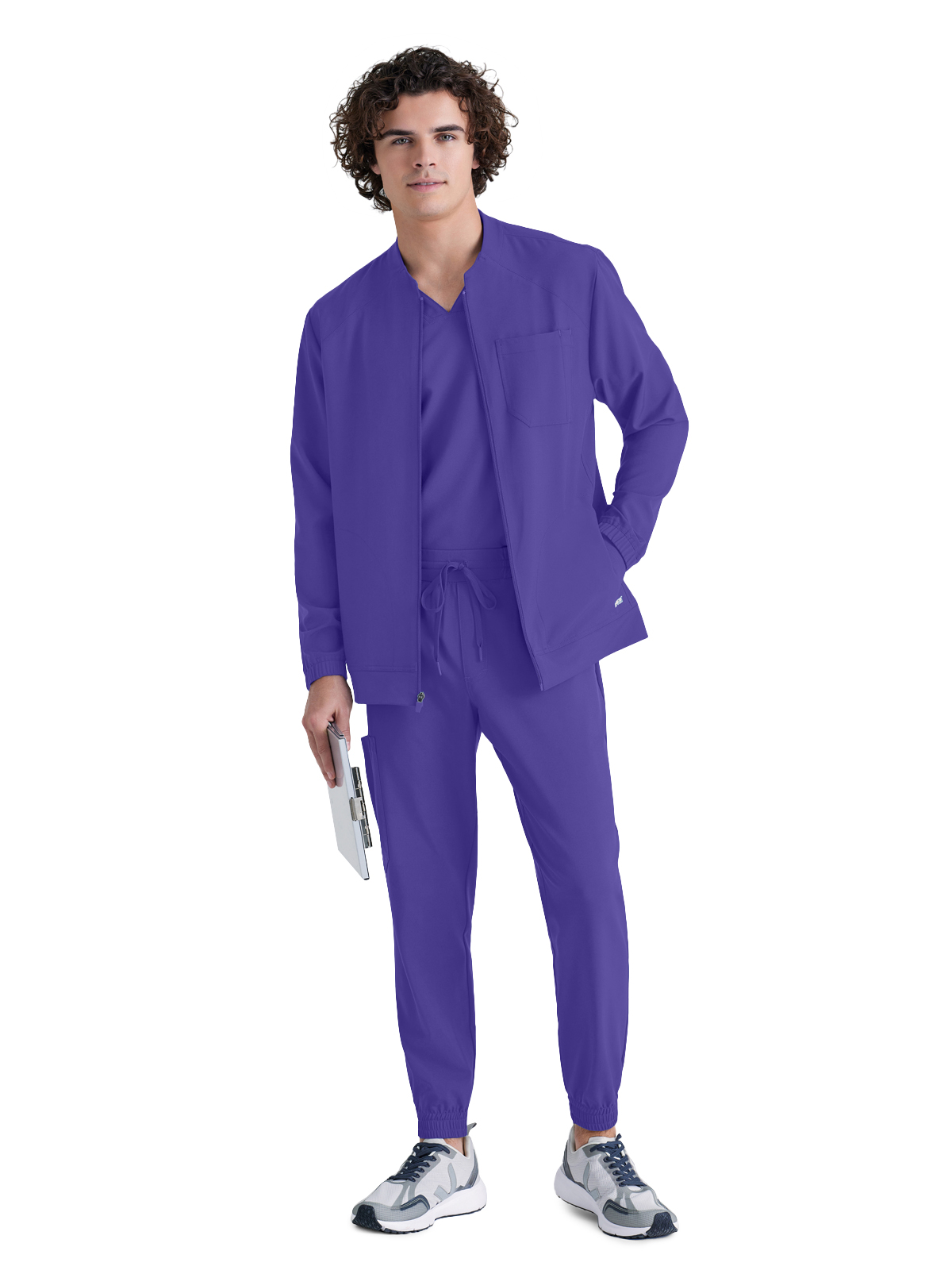 Grey's Anatomy Evolve Stretch - Men's Three-Pocket Cycle Warm Up Scrub Jacket 2