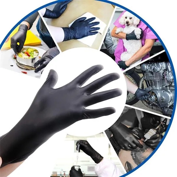 Disposable Black Nitrile Gloves For Household Cleaning