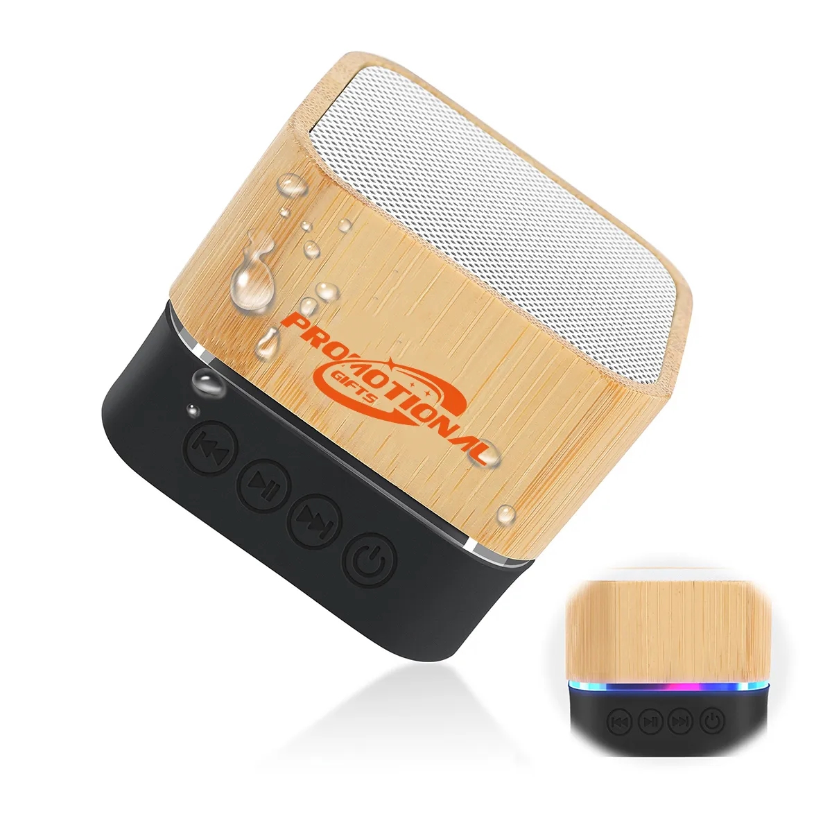 Custom Bamboo Wireless Light-Up Speaker 2