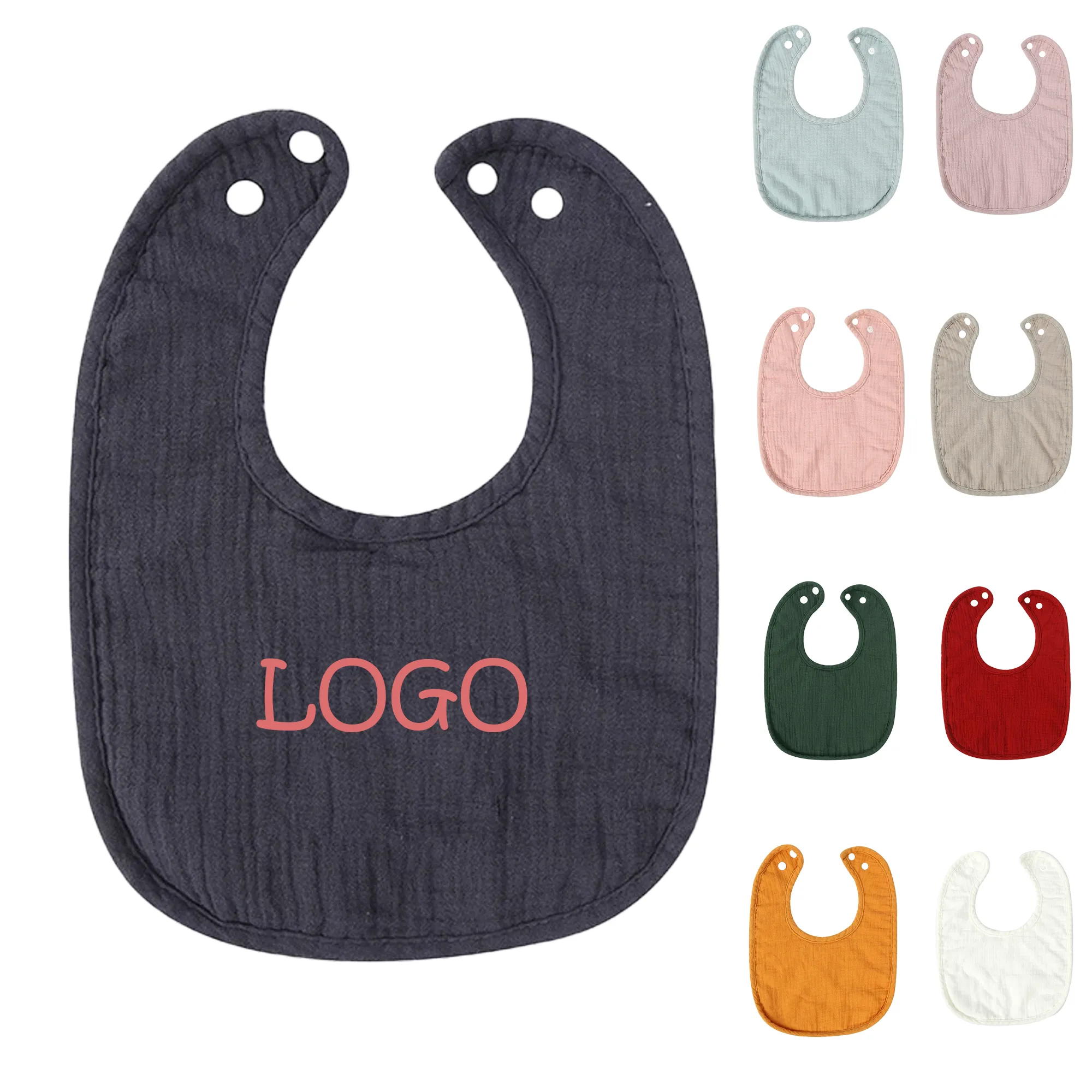 MOQ 20 Baby Cotton Gauze Bib 4