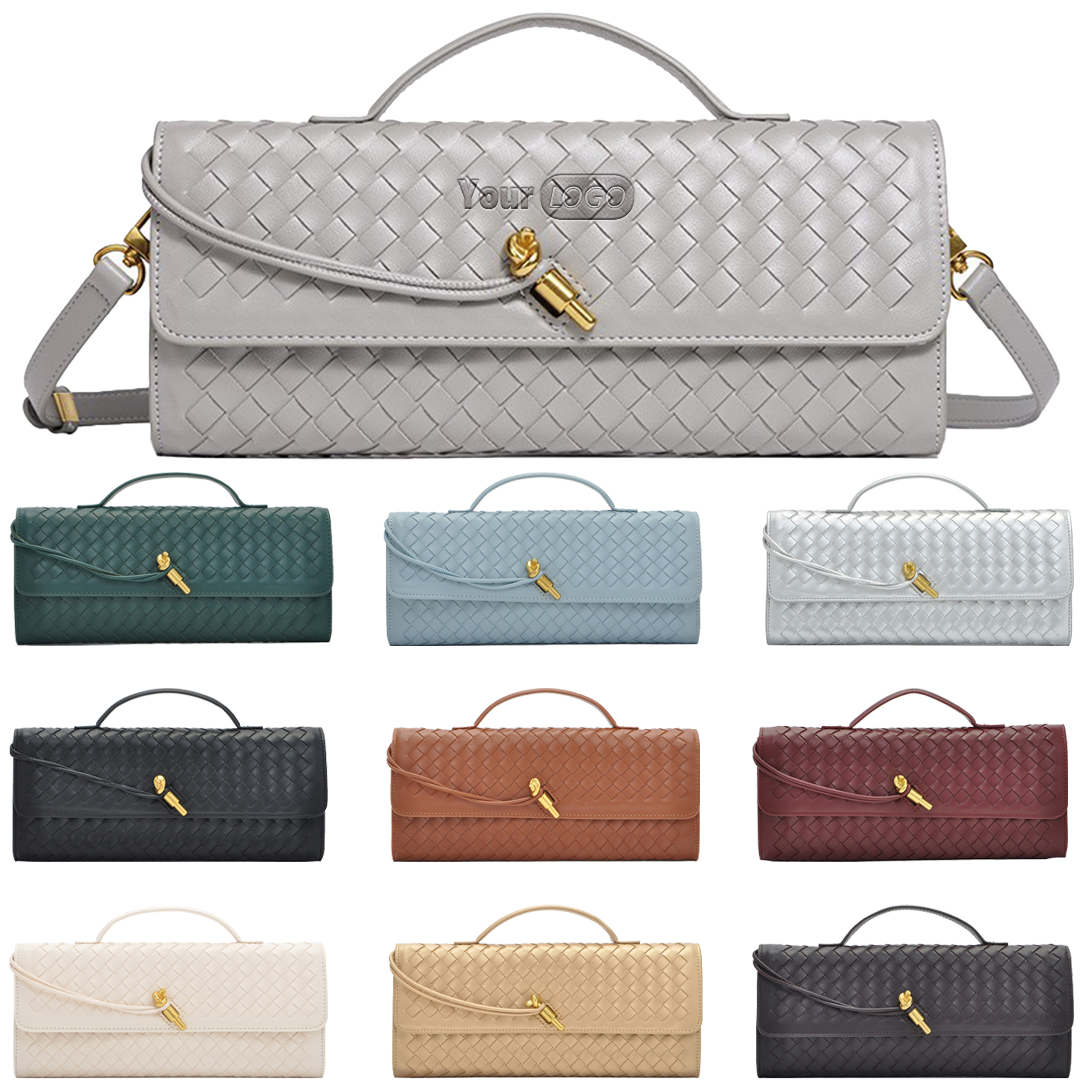 Pu Fashion Woven Hand-Held Diagonal Cross Bag 6