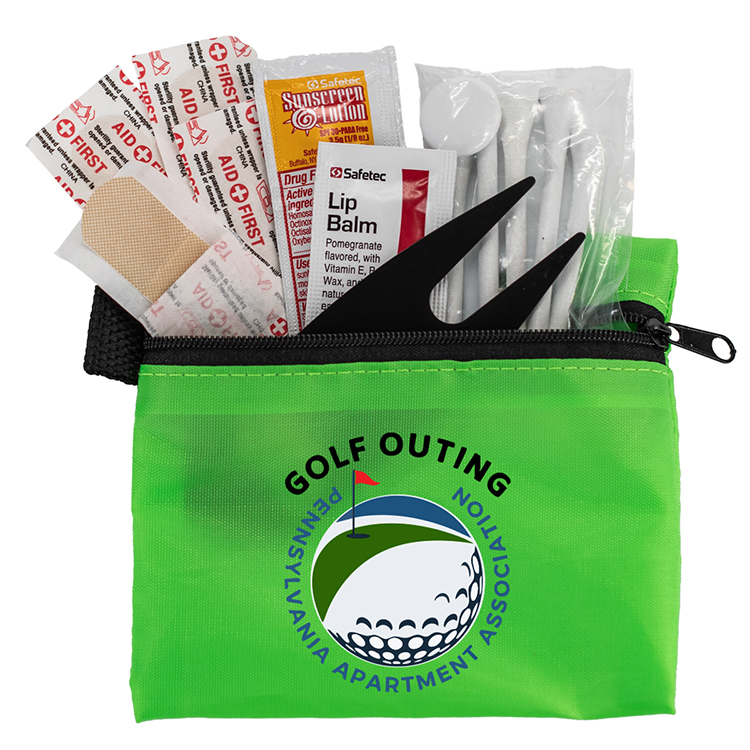 "DEL MONTE" 14 Piece Golf Kit Components inserted into Zipper Pack 14