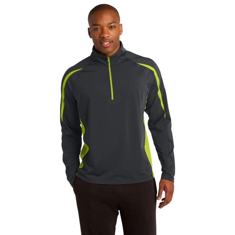 Sport-Tek Sport-Wick Stretch 1/2-Zip Colorblock Pullover., custom hoodie or sweatshirt with logo imprint 5