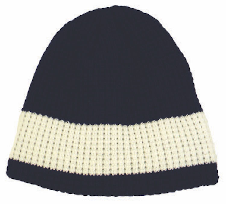 2-Tone Big Bear Wide Stripe Eco Beanie 7