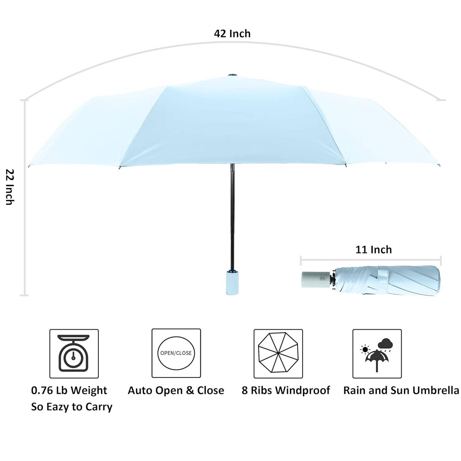 Automatic Folding UV Protection Travel Umbrella 1