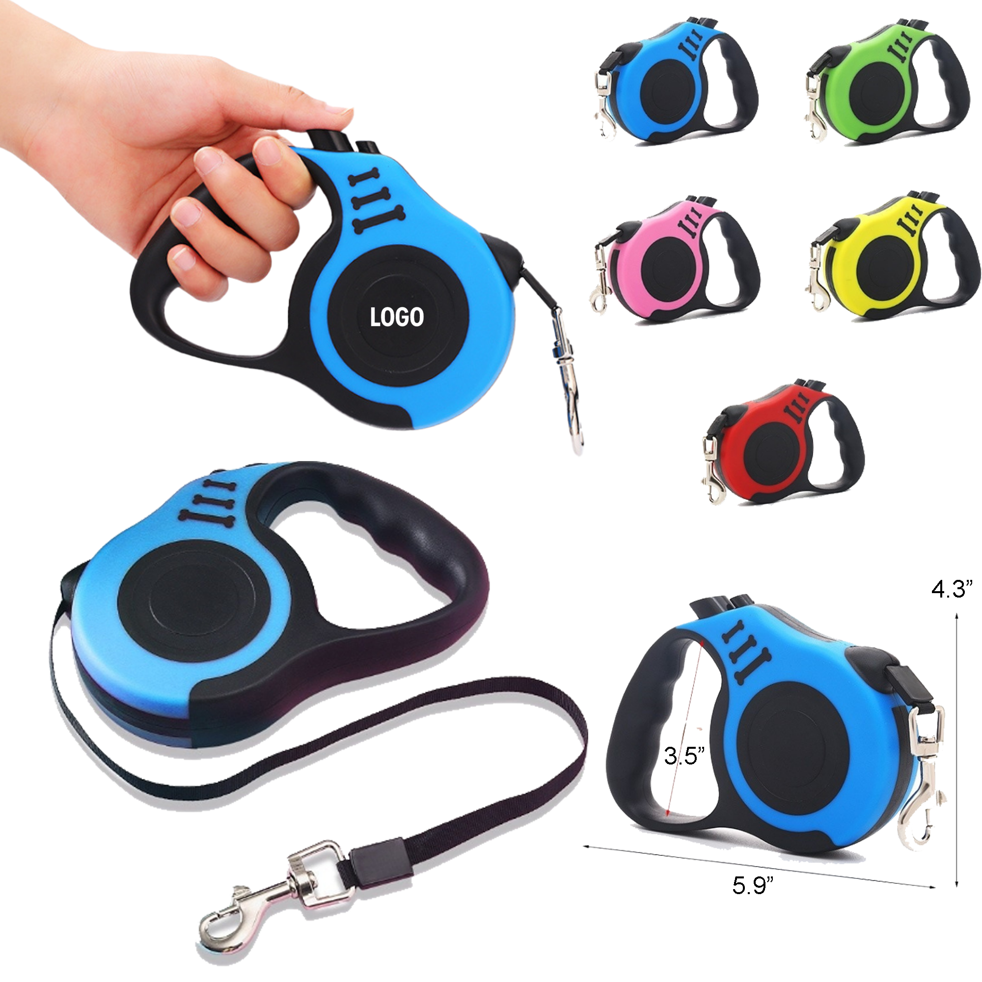 118-Inch Heavy-Duty Retractable Pet Leash with One-Touch Lock 2