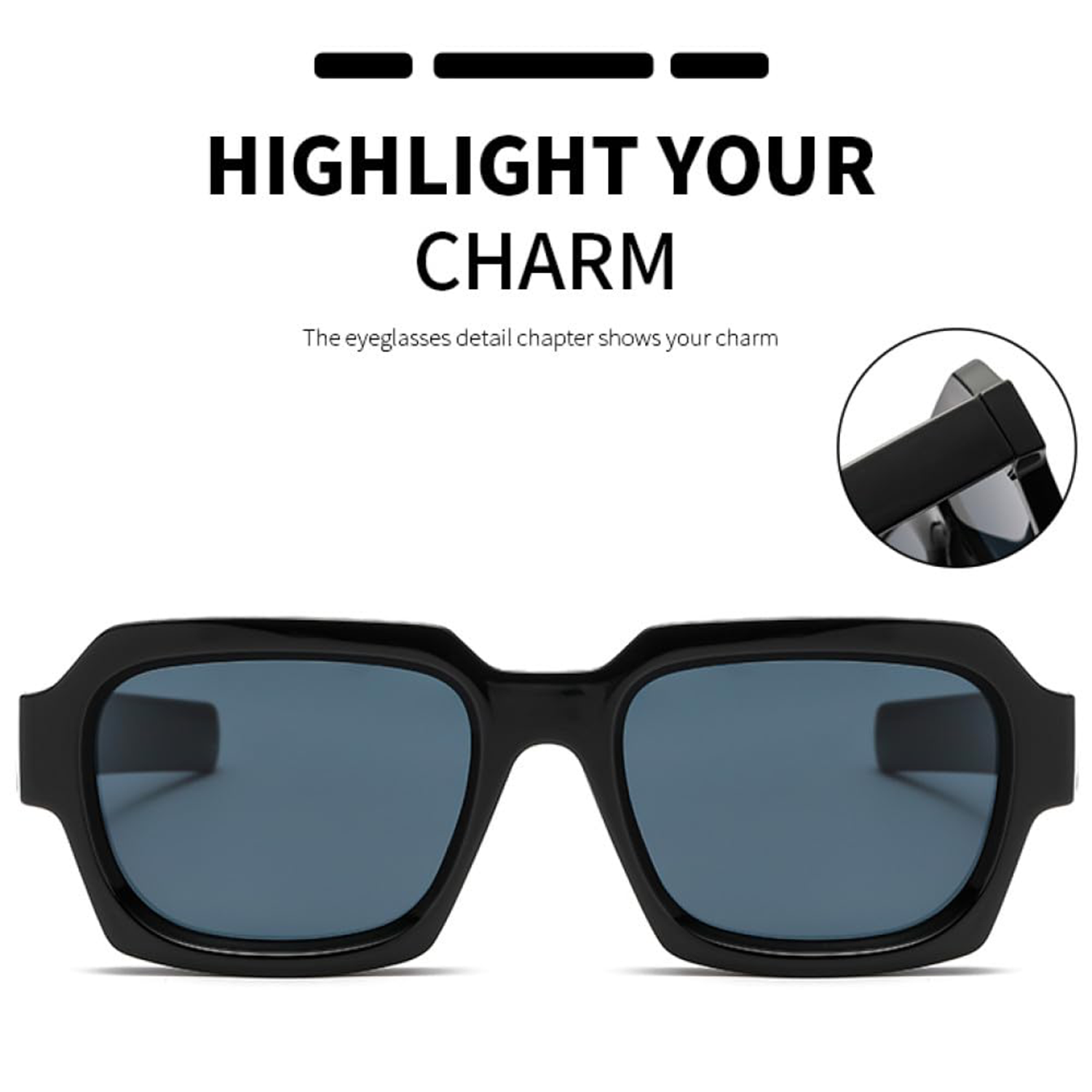 Dazzling Colorful Fashion Classic Retro Square Glasses 3