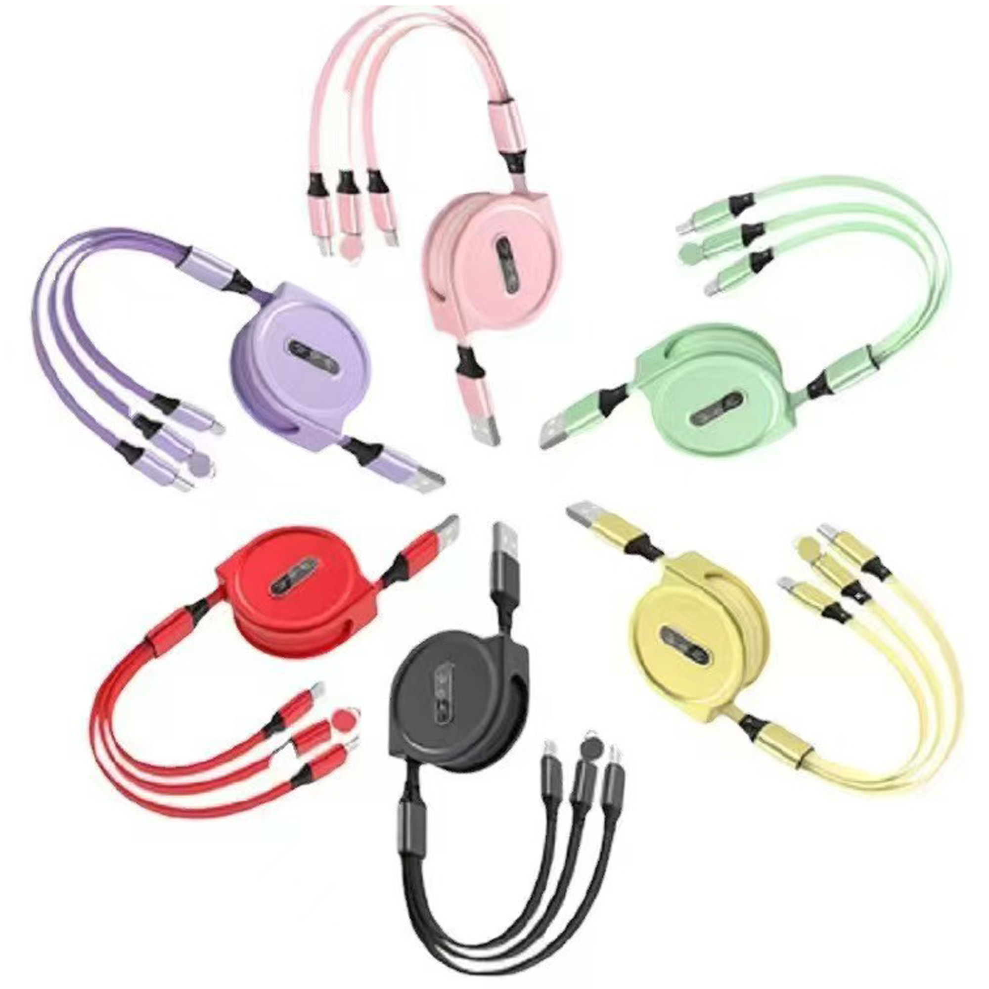 Multi-Function 3-in-1 Retractable USB Fast Charging Cable 3