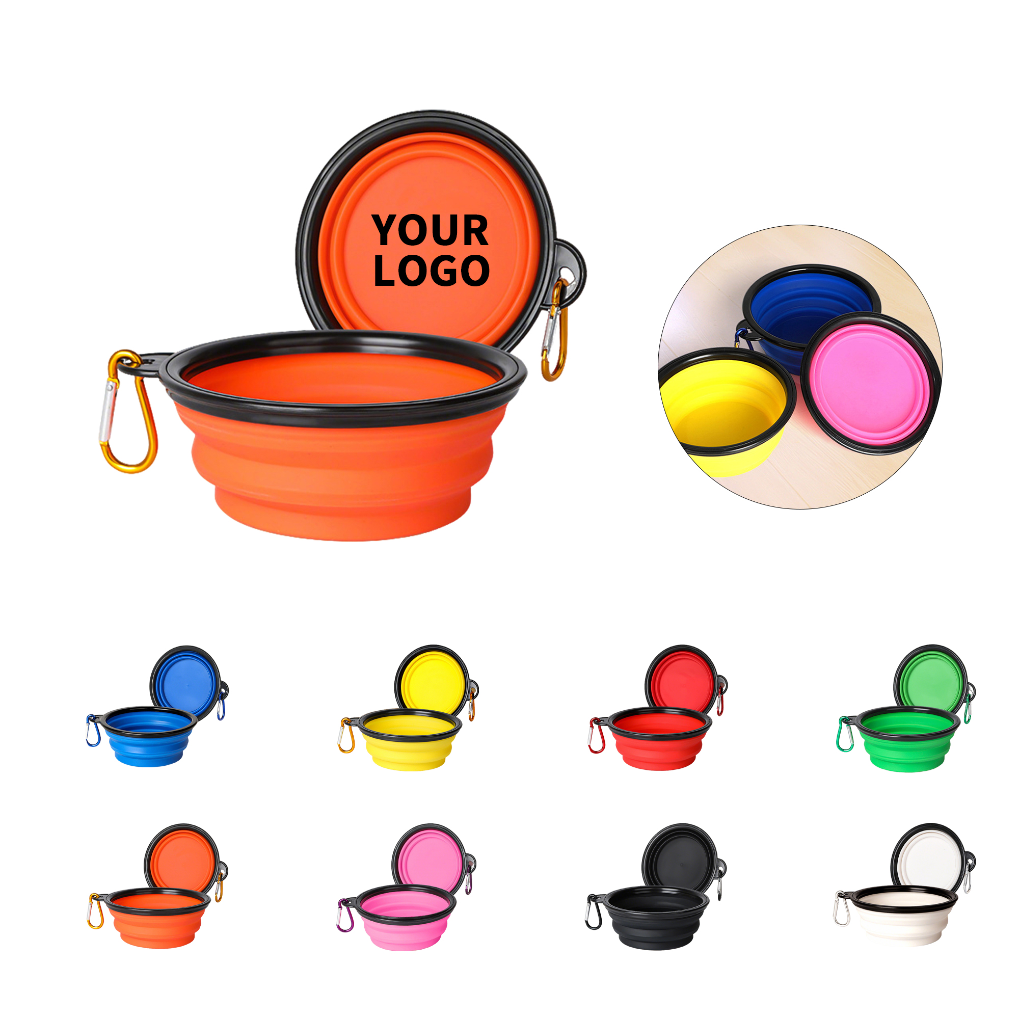 Collapsible Dog Bowl With Carabiner 12 Ounce Capacity 8