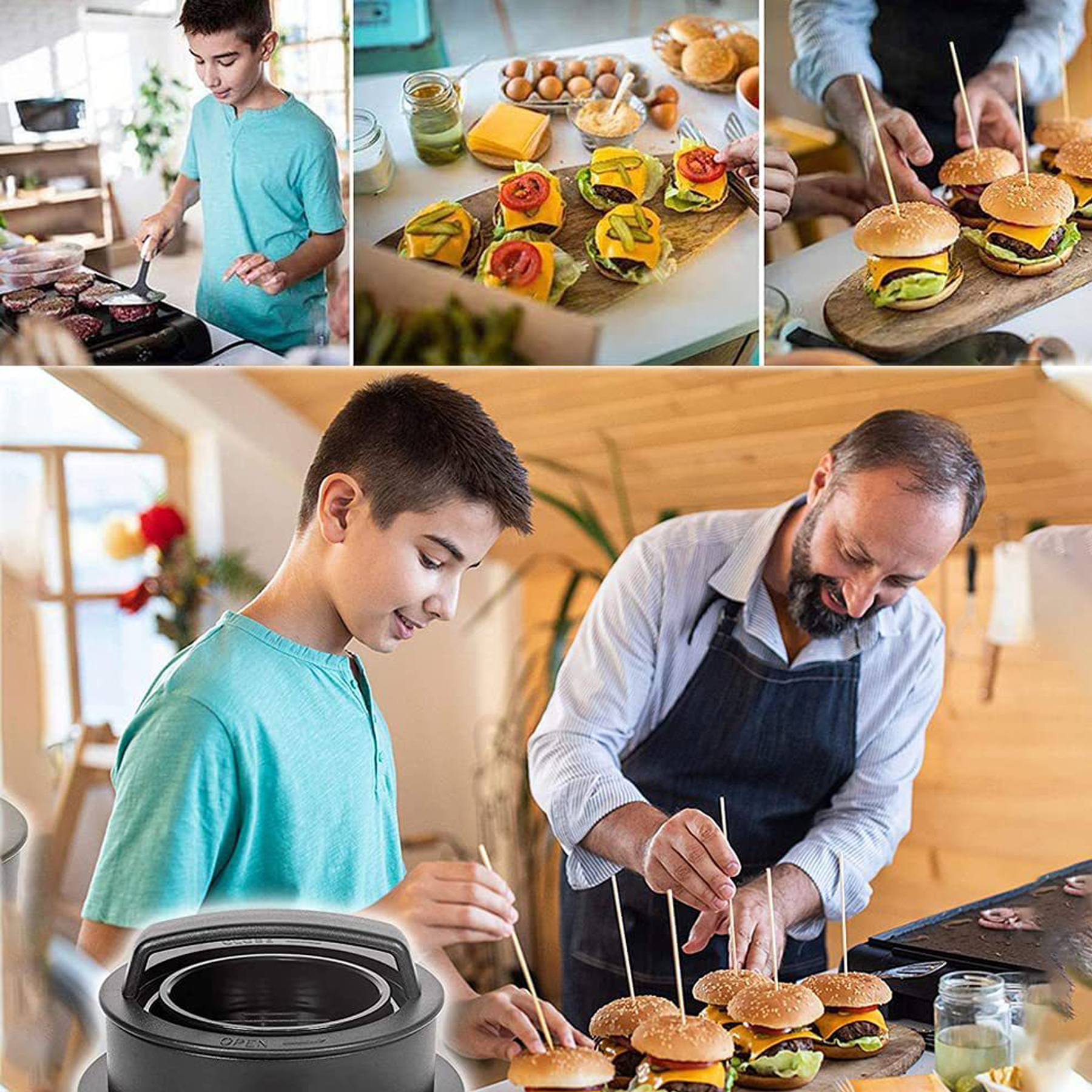 3-in-1 Burger Press with 100 Free Patty Papers 5