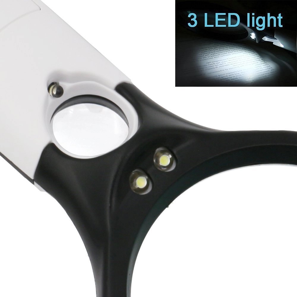 10X 20X Illuminated Magnifier with 3 LED Light 2