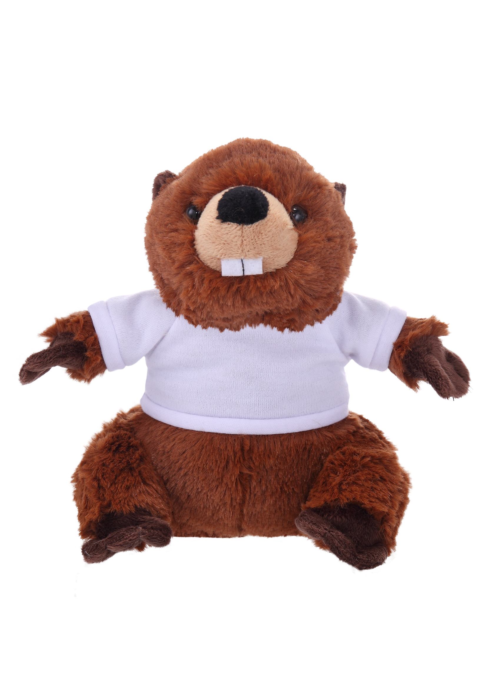 Soft Plush Sitting Beaver wearing a T-Shirt 16