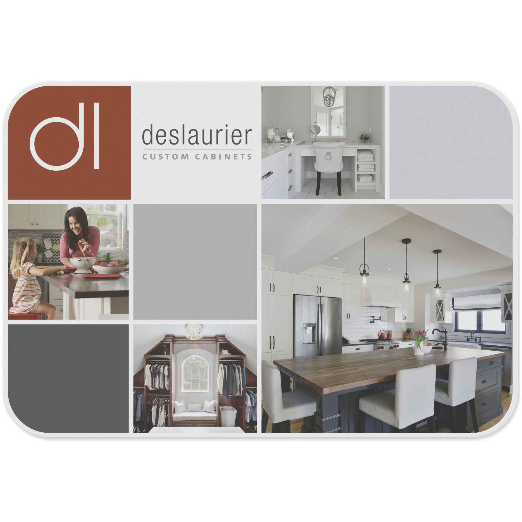 Flexible Cutting Board on FDA approved .045 clear plastic, rectangular (7.625" x 11") Full Colour