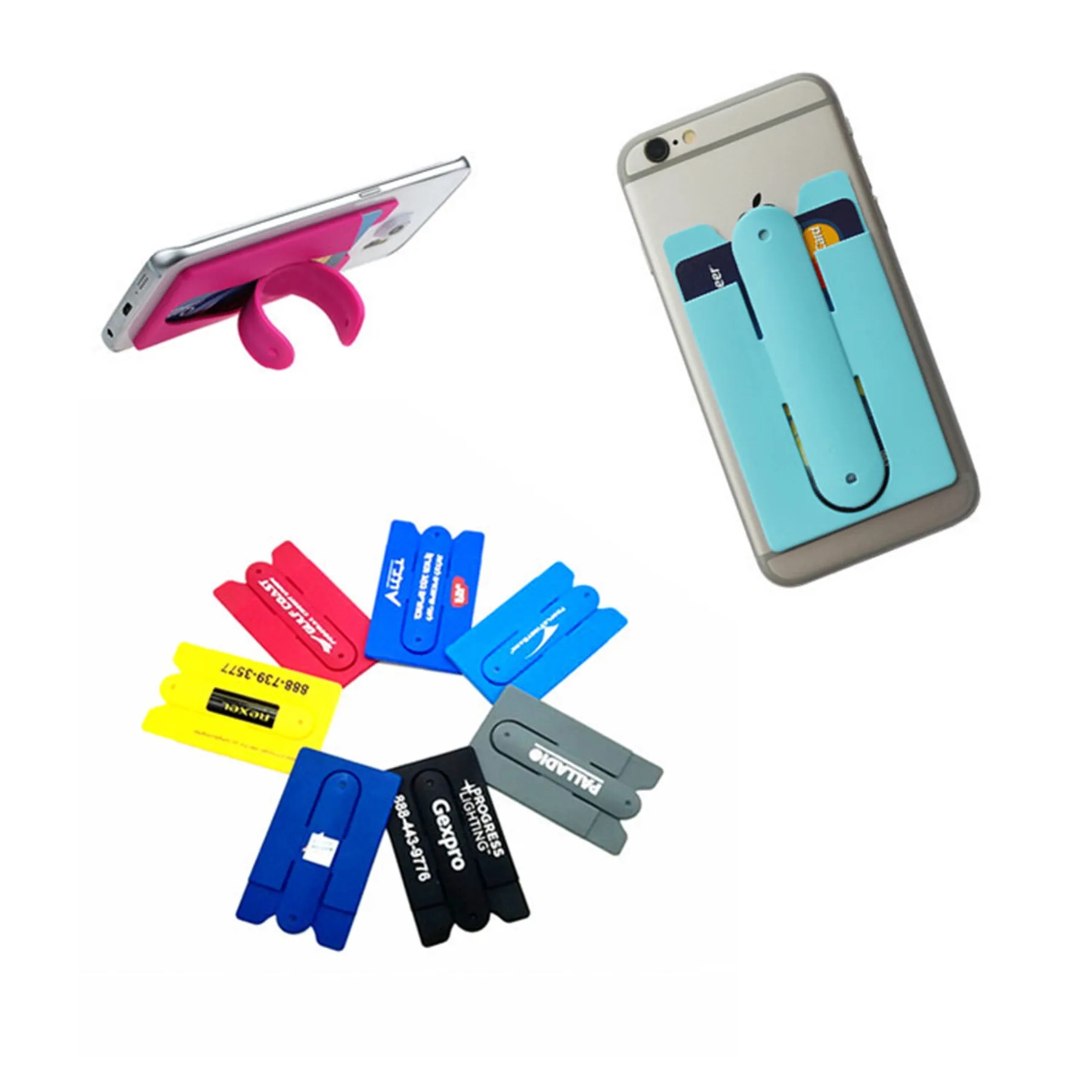 Rubberized Phone Wallet With Kickstand-Blank 1