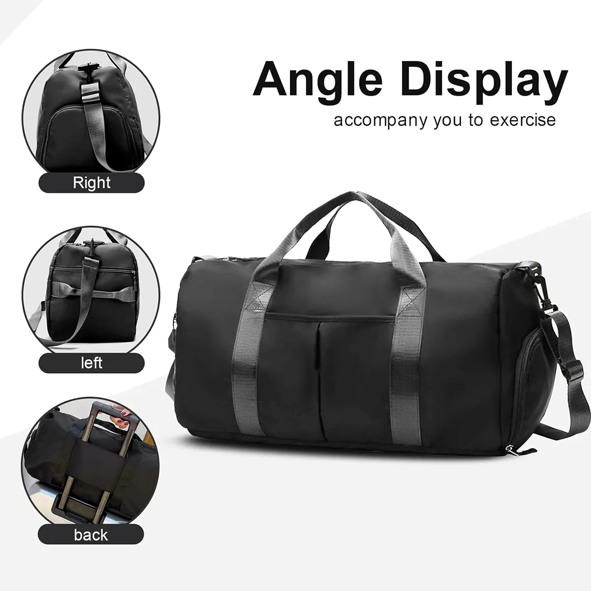 Sports Gym Bag with Wet Pocket & Shoes Compartment 5