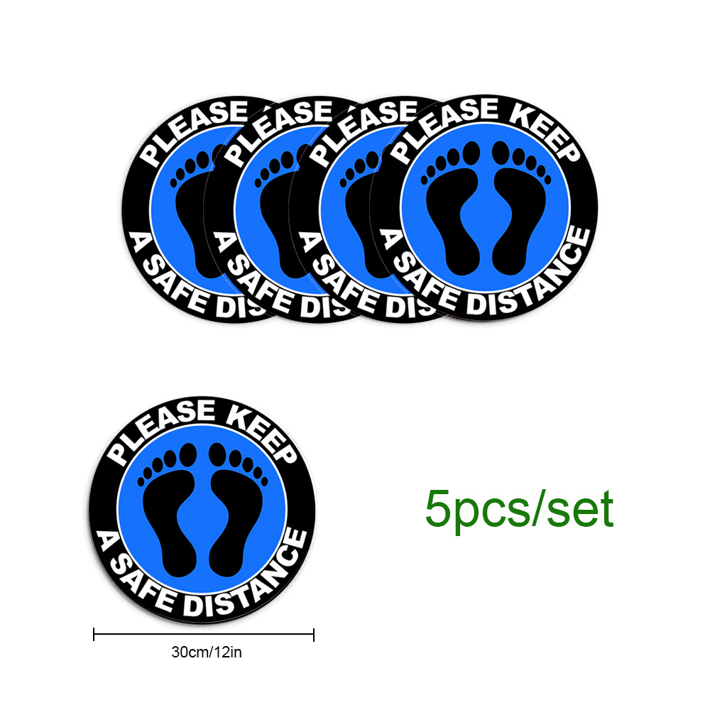 12" PVC Round Social Distancing Floor Sticker & Decals 3
