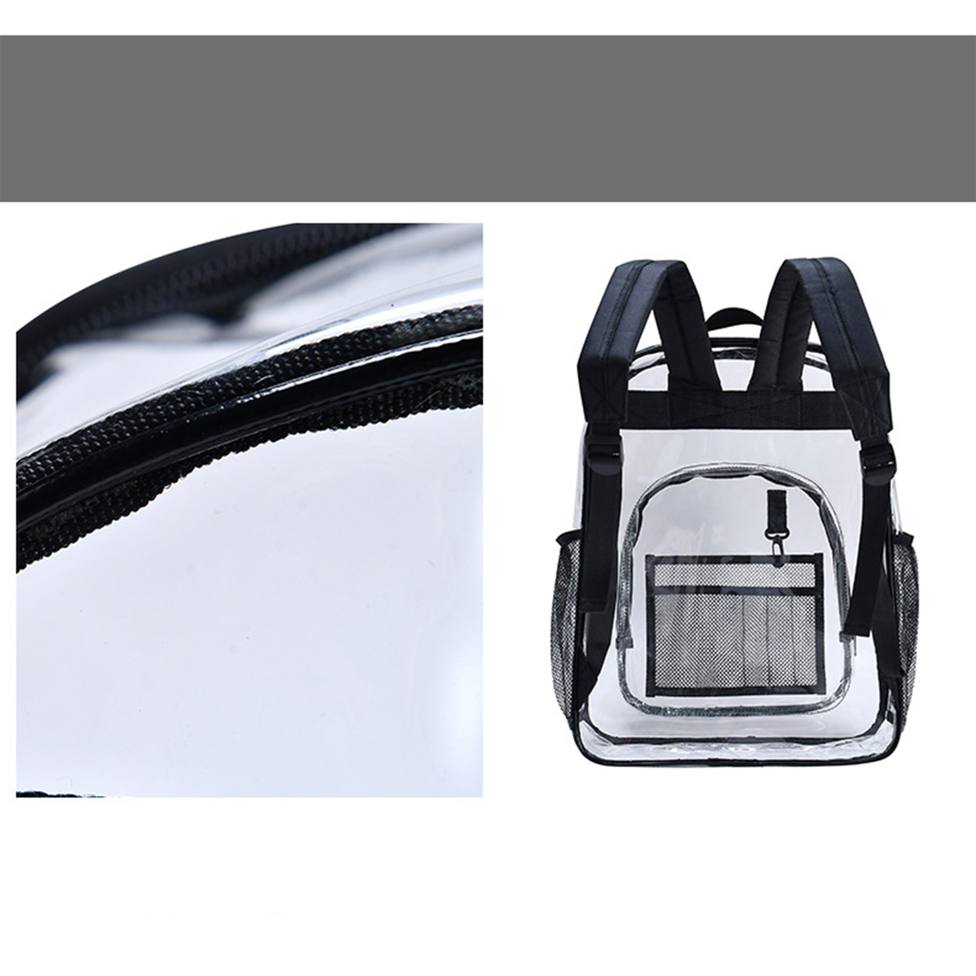 Transparent Waterproof PVC Backpack for Students & Travel 4