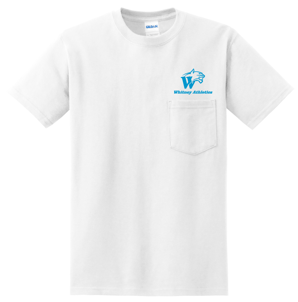 White Medium Weight Poly-Cotton Pocket Tee