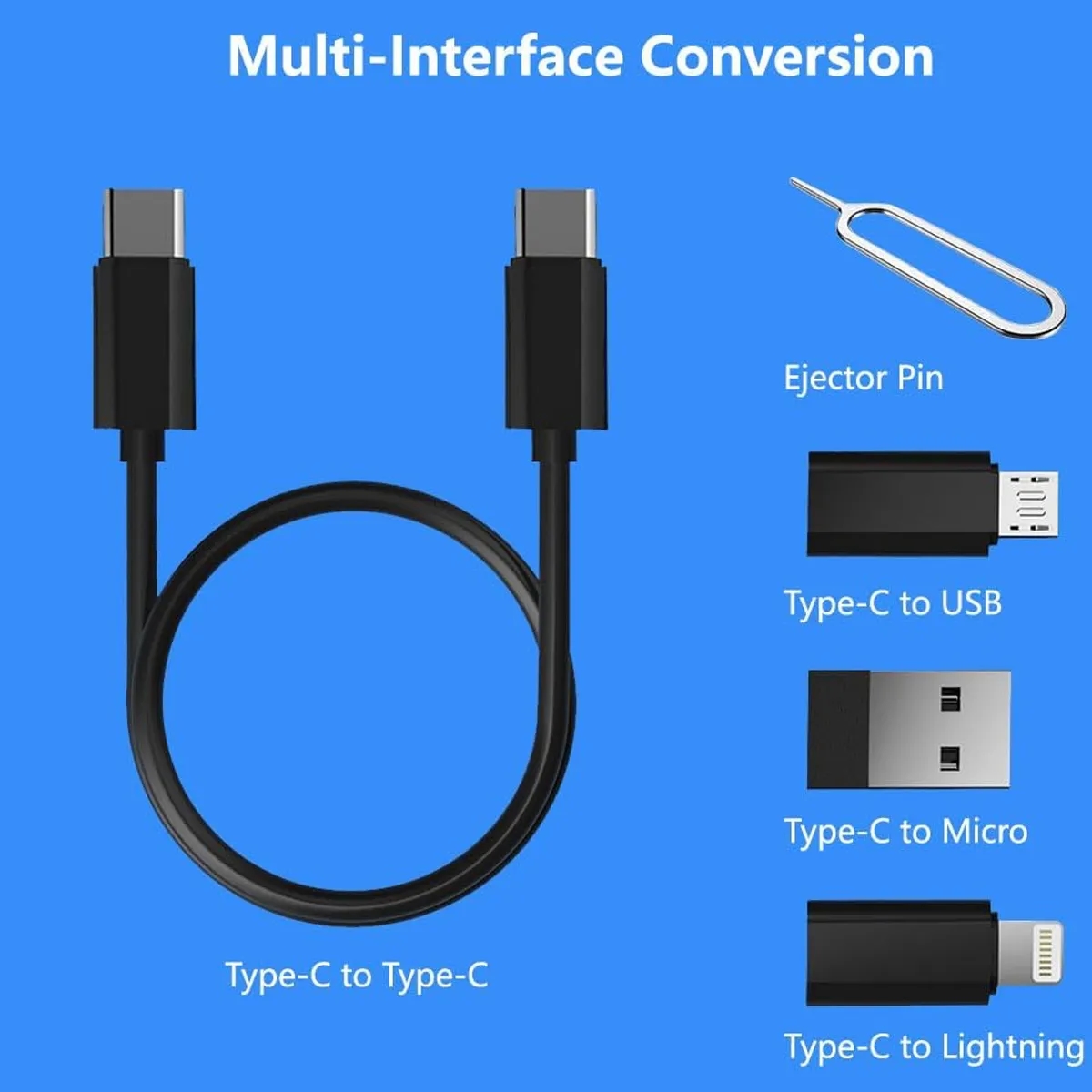 Multi-USB Adapter Set Converter Charging Cable Kit Card Pin 5