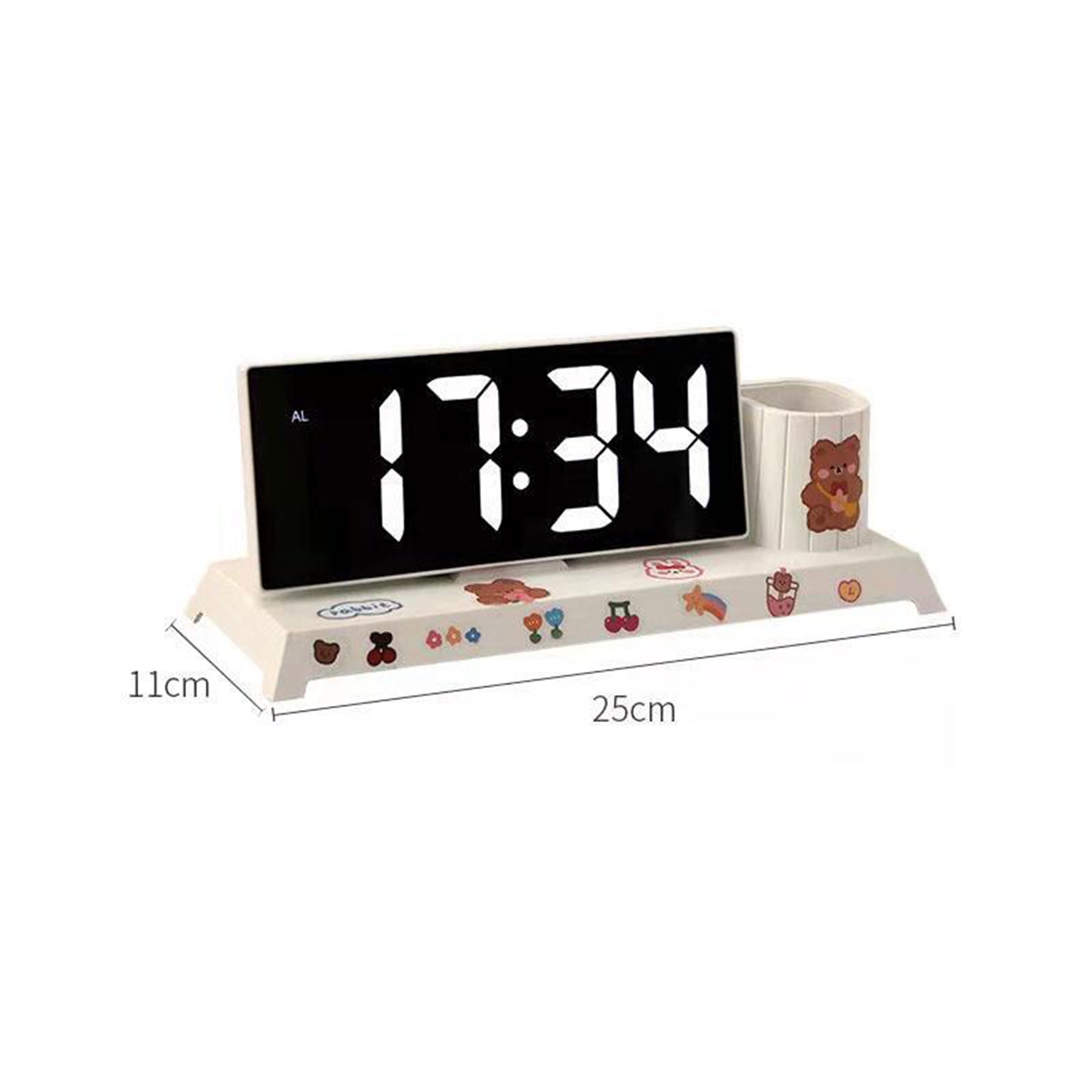 Desk Organizer with Clock Pen Holder 3
