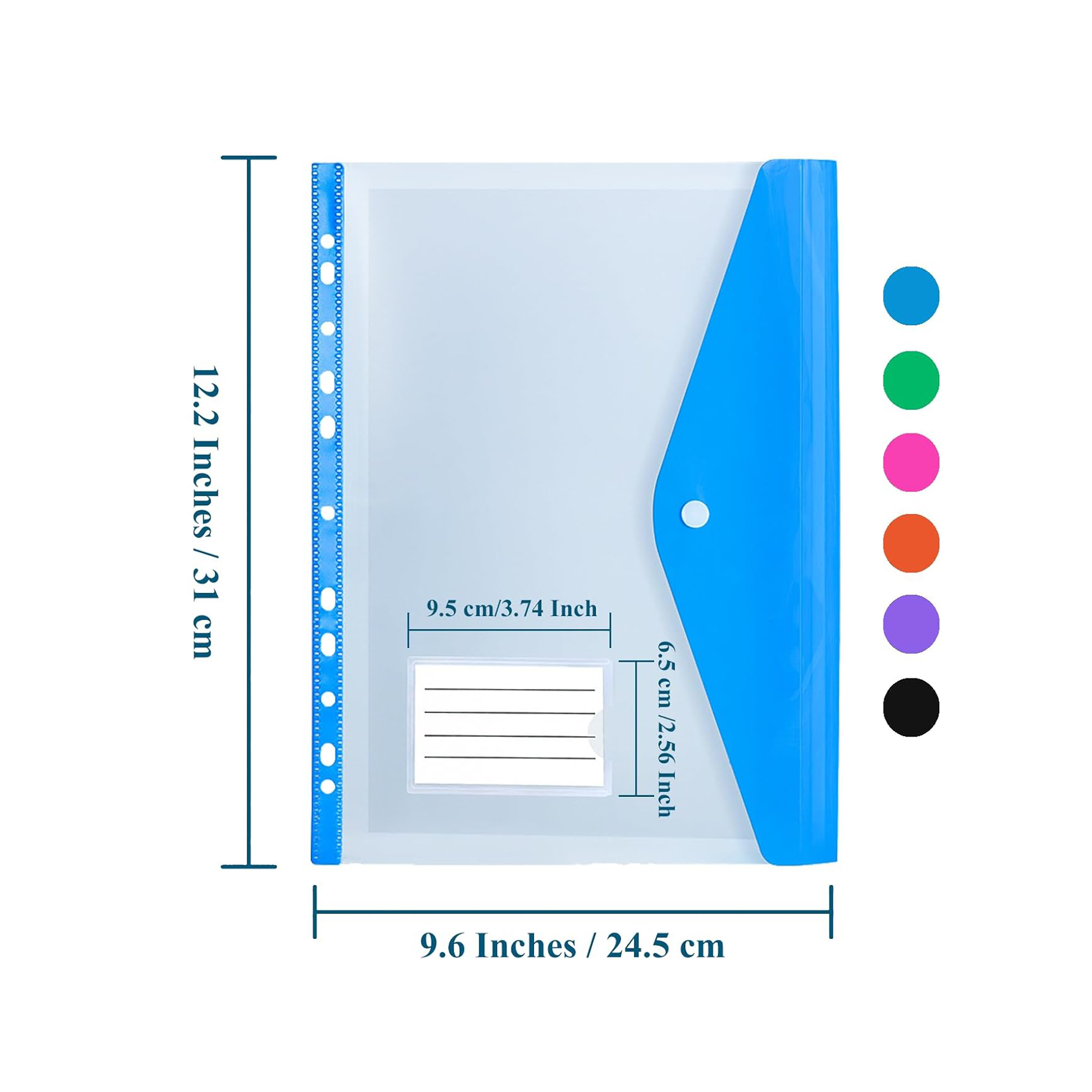 Colorful Binder-Compatible Snap Closure File Folders 3