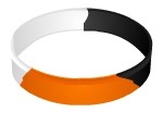 Debossed Segmented Color Filled Silicone Wristband Keychain 1