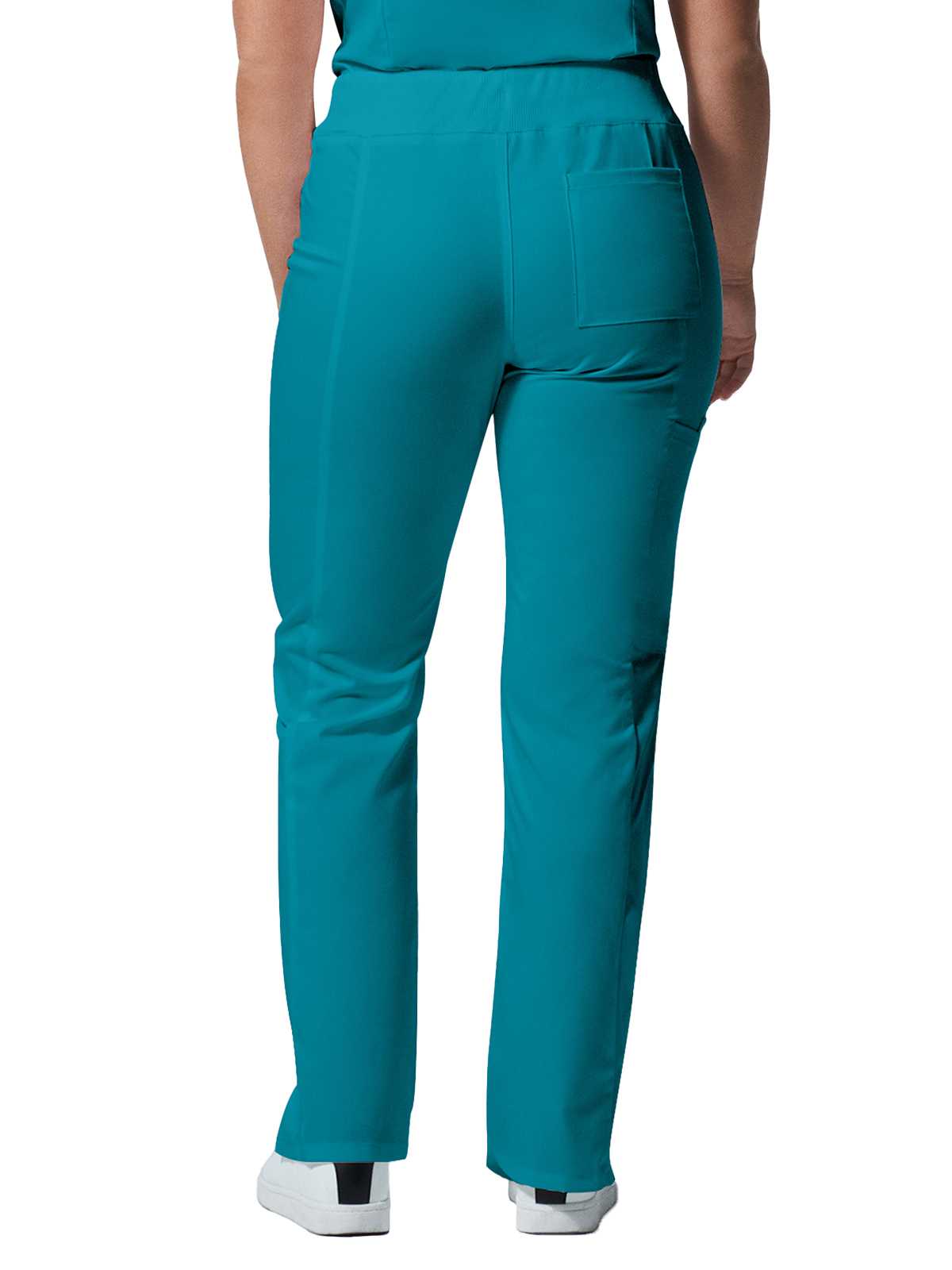 Landau - ProFlex - Women's Five-Pocket Mid-Rise Rib-Knit Elastic Waist Straight Leg Pant 15