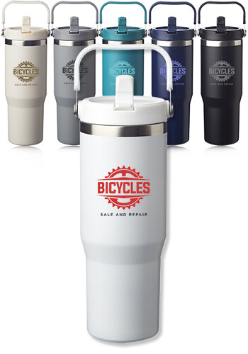30 oz. Bronx Stainless Travel Mug with Carrying Handle